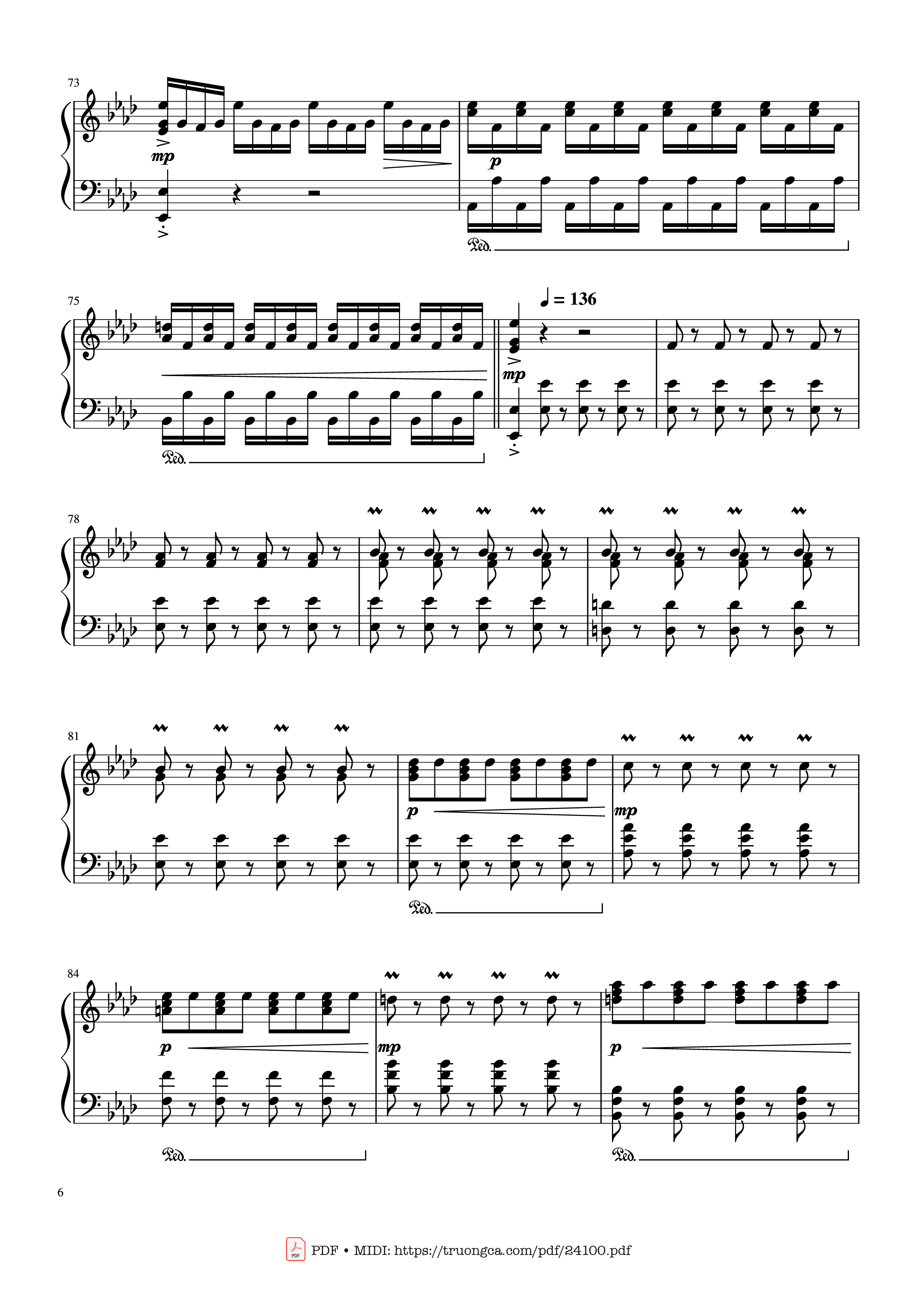 Page 6 of Sheet music PDF Winter - Vivaldi (Rousseau Version Original) Sheet Piano - Antonio Vivaldi