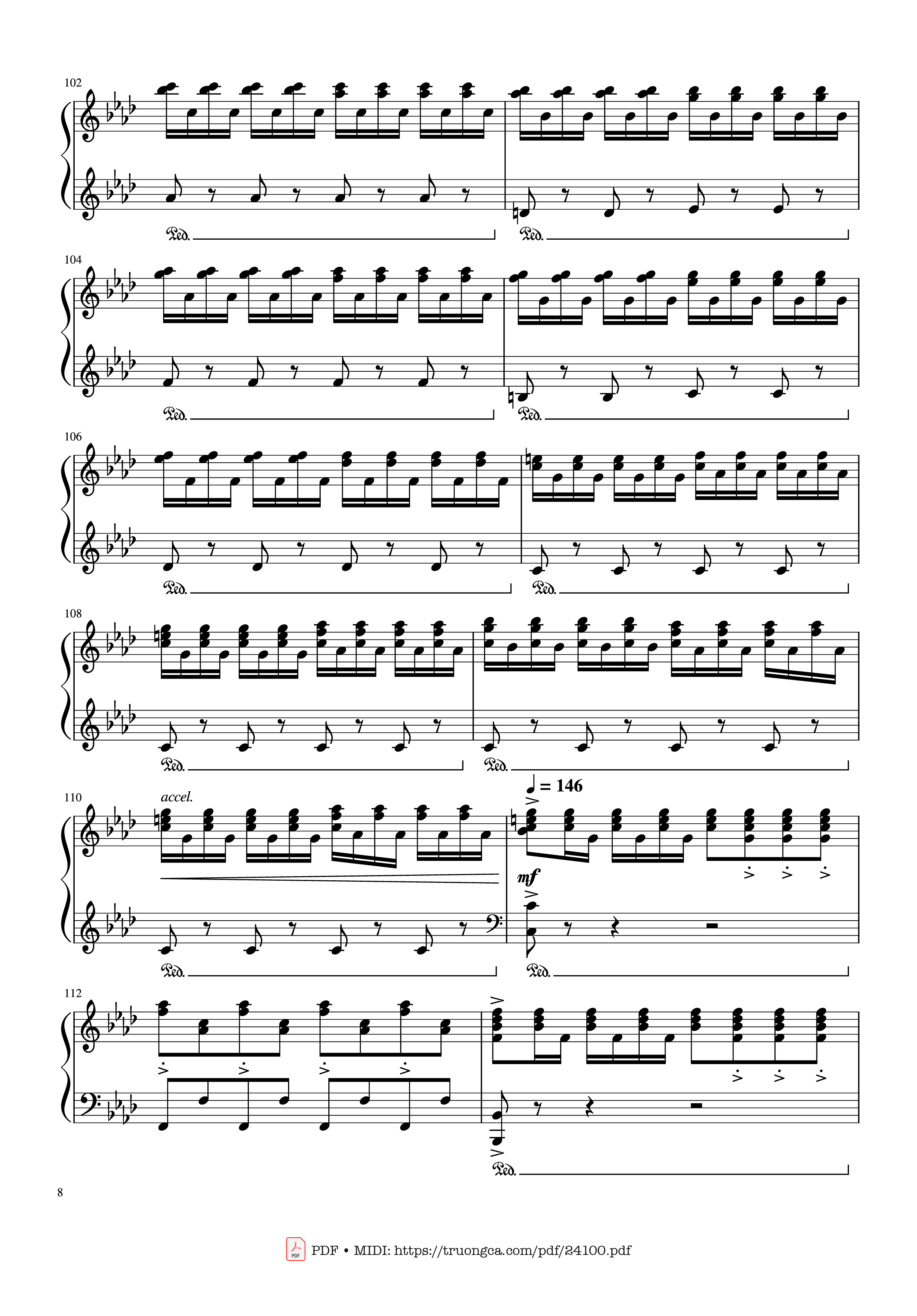Page 8 of Sheet music PDF Winter - Vivaldi (Rousseau Version Original) Sheet Piano - Antonio Vivaldi