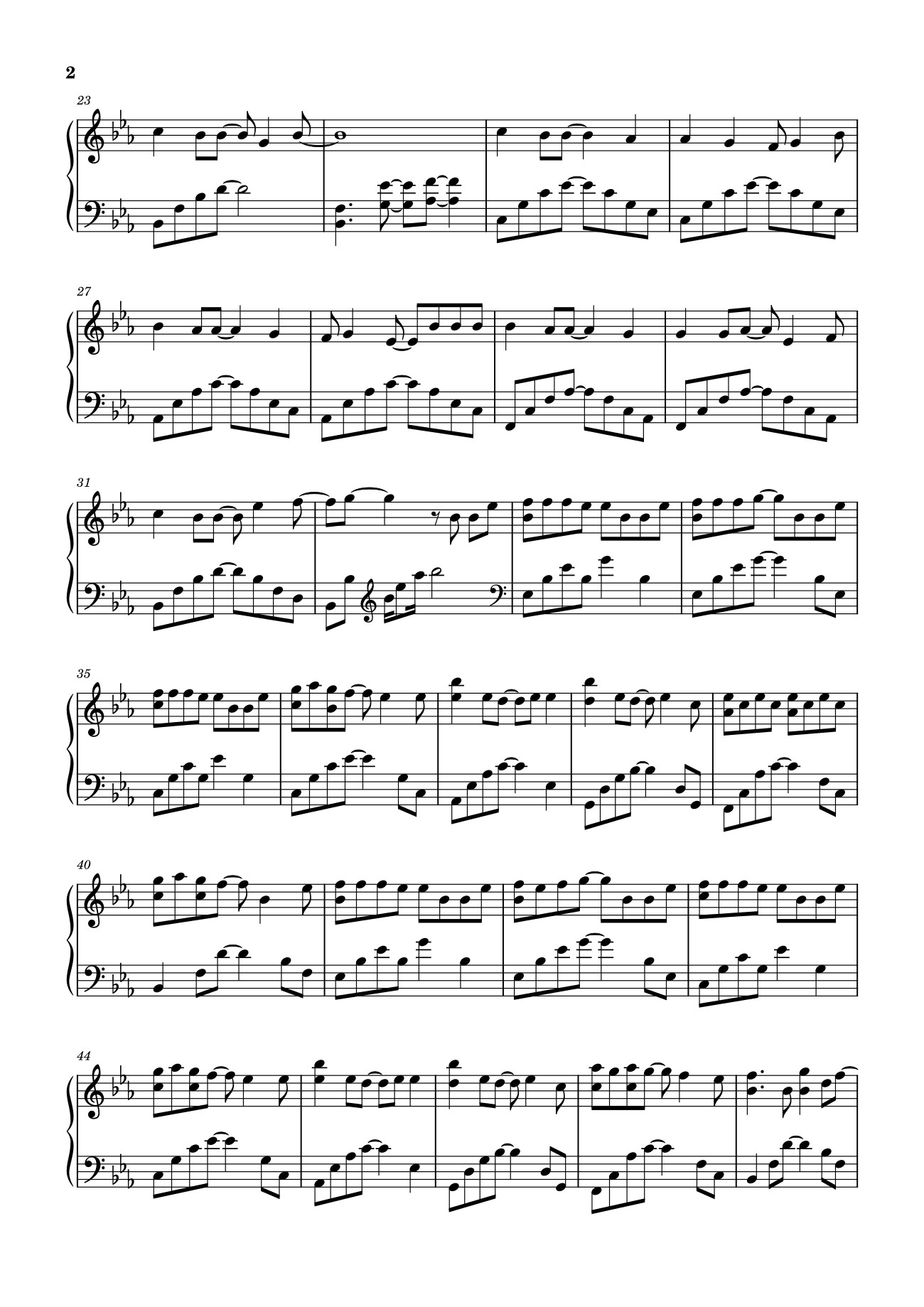 Page 2 of Sheet music PDF 晚风告白 星野 Sheet Piano - 演唱：星野