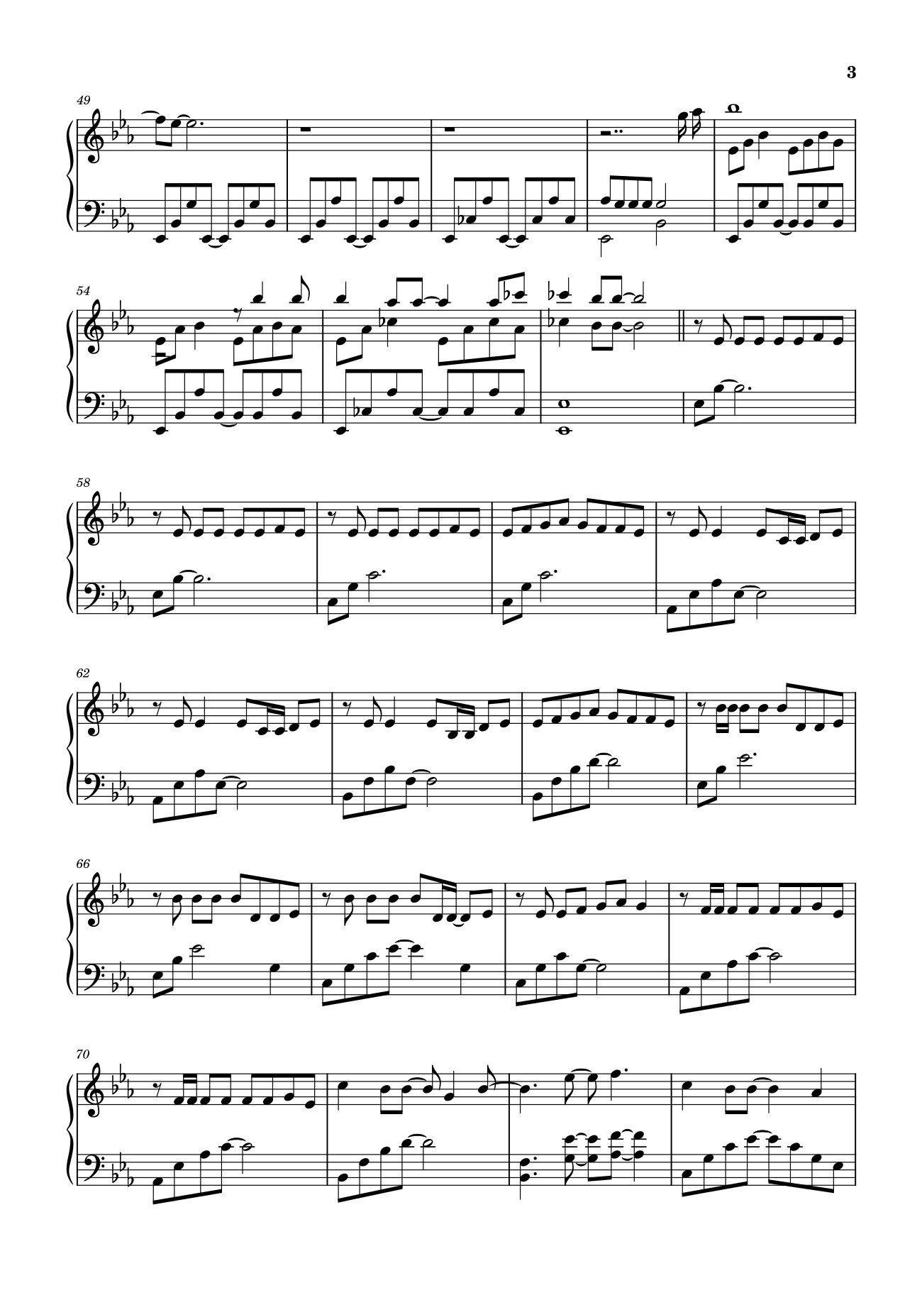Page 3 of Sheet music PDF 晚风告白 星野 Sheet Piano - 演唱：星野