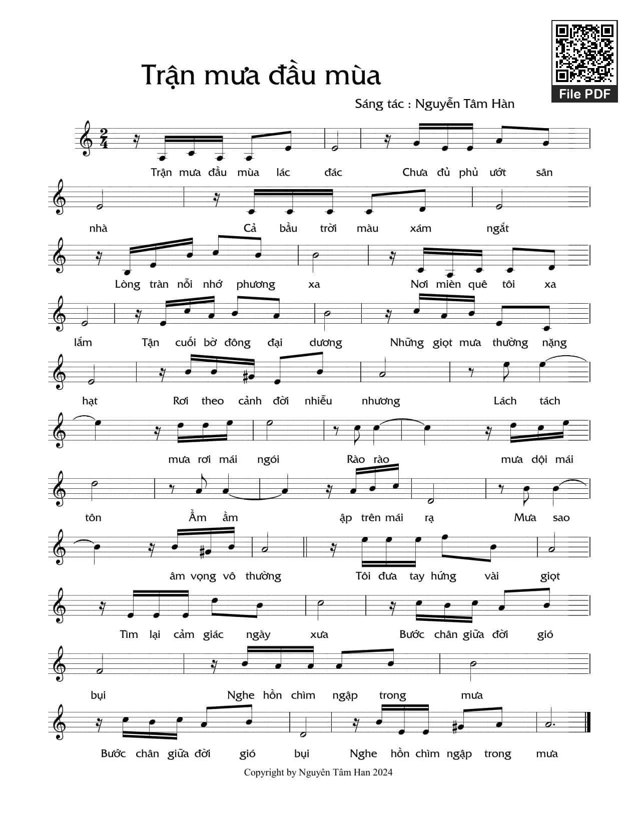 Sheet PDF of Trận mưa đầu mùa