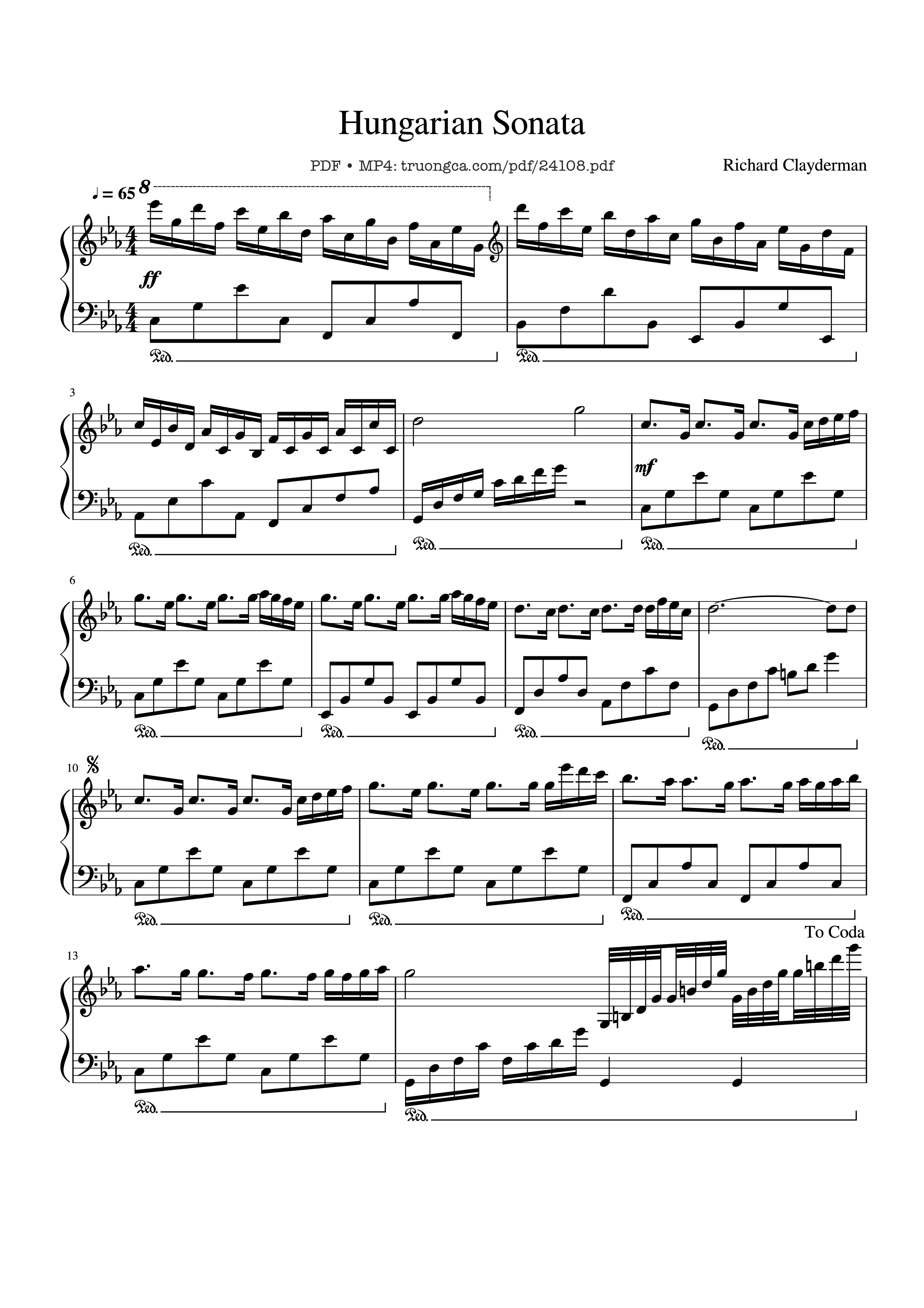 Page 1 of Sheet music PDF Hungarian Sonata Sheet Piano - Franklin Hoàng