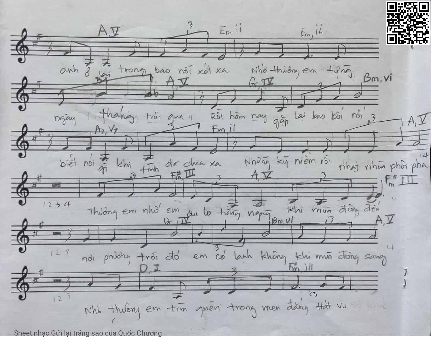 Page 2 of Sheet music PDF Gửi lại trăng sao - Quốc Chương