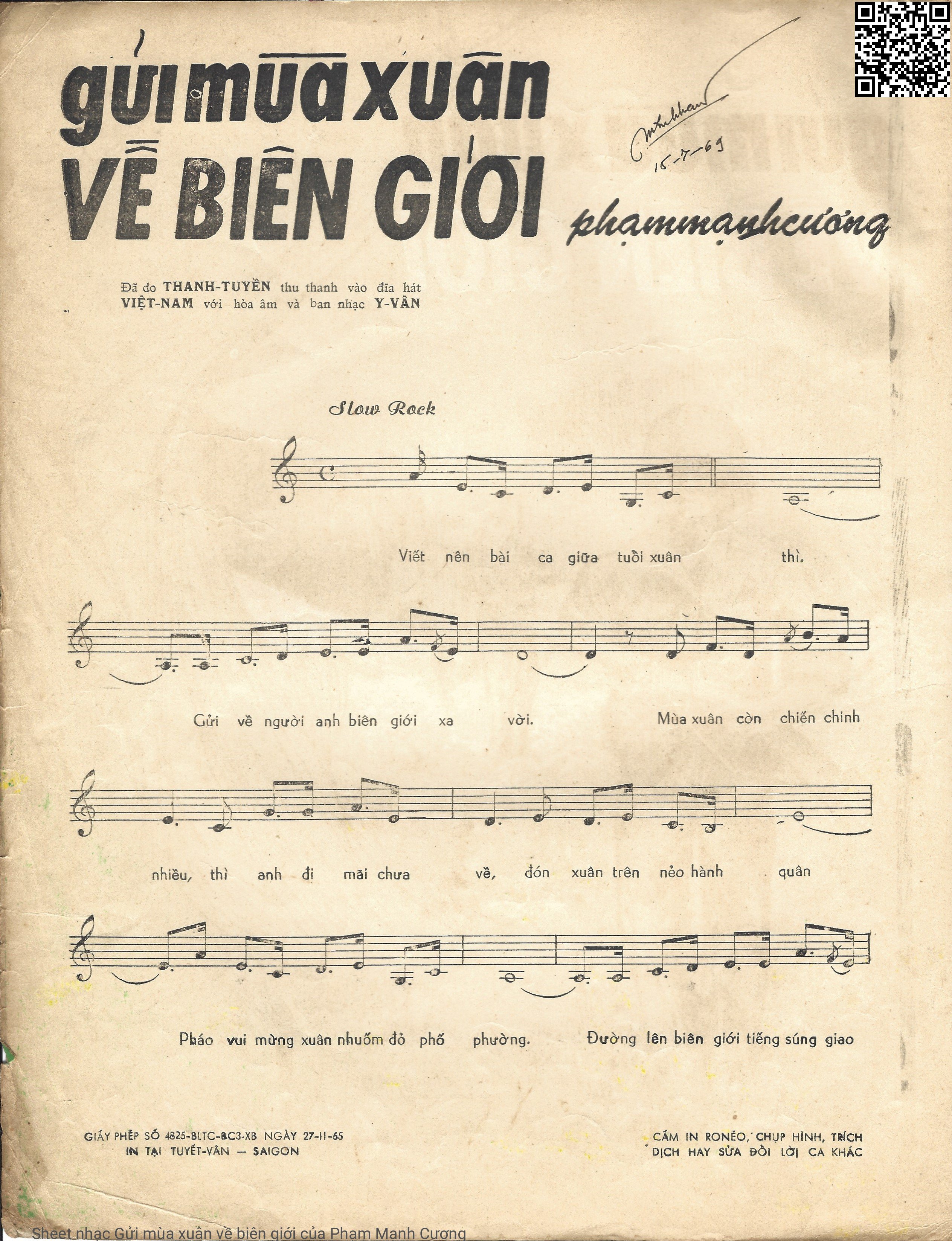 Page 2 of Sheet music PDF Gửi mùa xuân về biên giới - Phạm Mạnh Cương