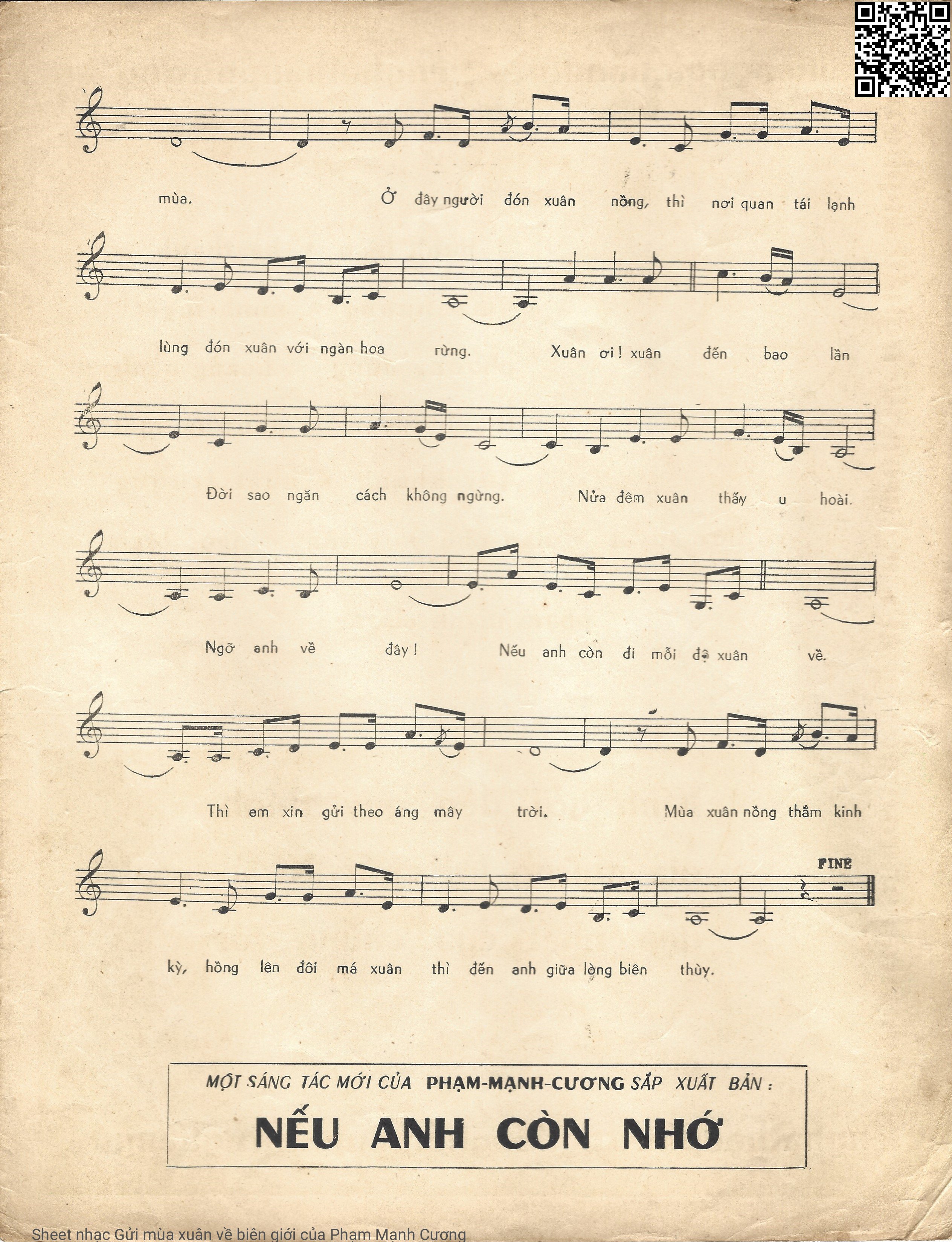 Page 3 of Sheet music PDF Gửi mùa xuân về biên giới - Phạm Mạnh Cương