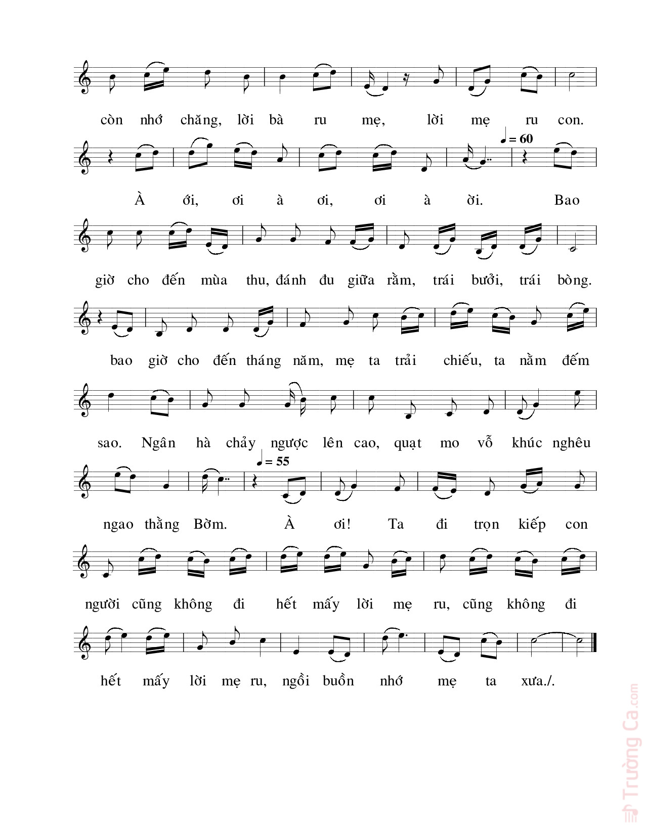 Page 2 of Sheet music PDF Ngồi buồn nhớ mẹ ta xưa - Nguyễn Văn Chính