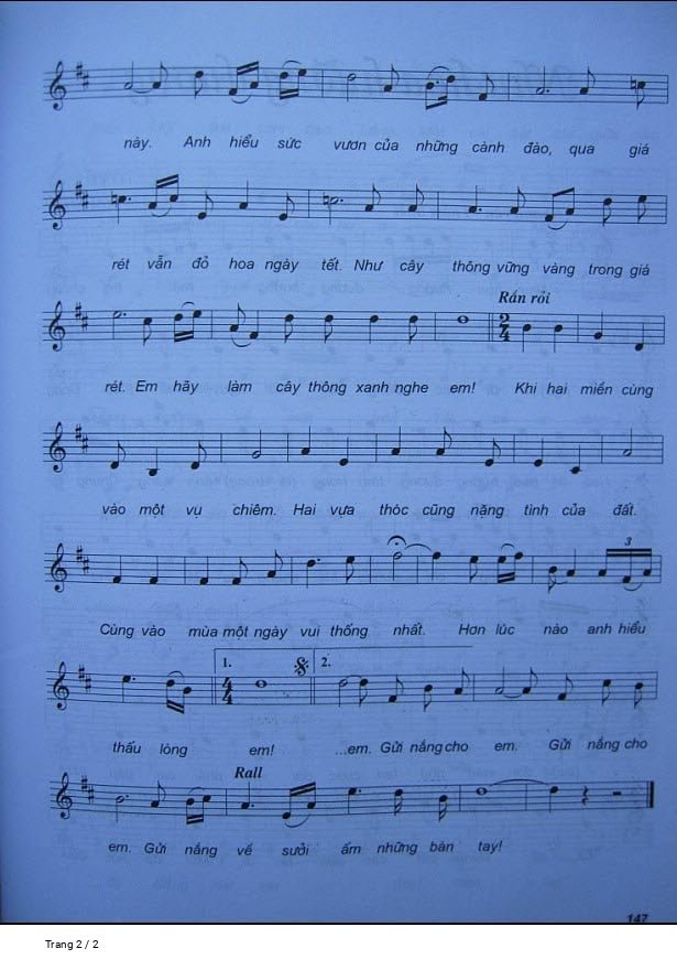 Page 2 of Sheet music PDF Gửi nắng cho em - Phạm Tuyên