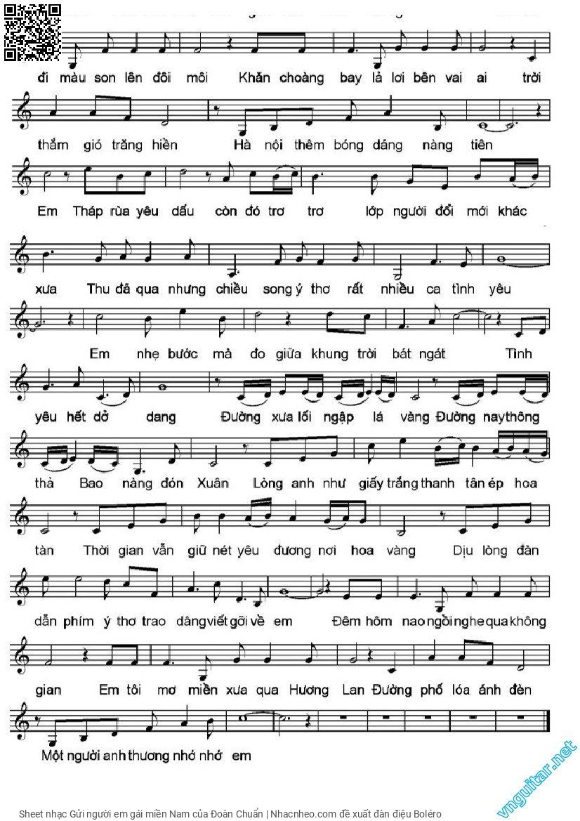 Page 2 of Sheet music PDF Gửi người em gái miền Nam - Đoàn Chuẩn