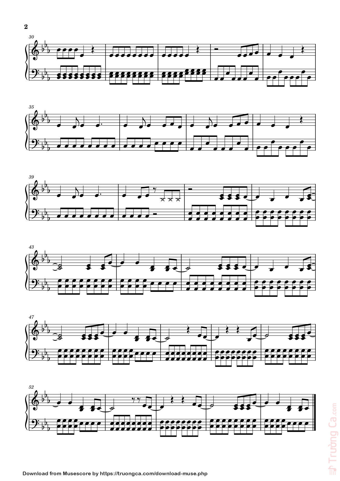 Page 2 of Sheet music PDF Гимн Дахака Sheet Piano - RomeoMeD