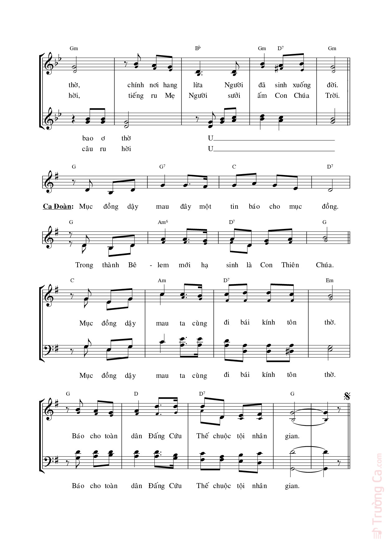 Vinh danh vinh danh Thiên Chúa trên trời Bình an dưới thế cho người lòng ngay, Trang 2