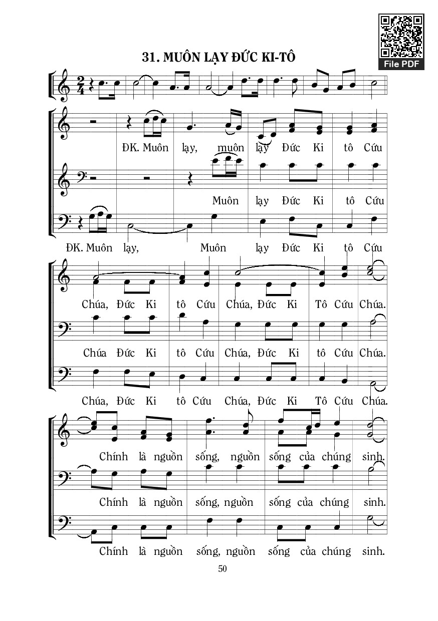 Page 1 of Sheet music PDF Muôn Lạy Đức Kitô - Mi Trầm