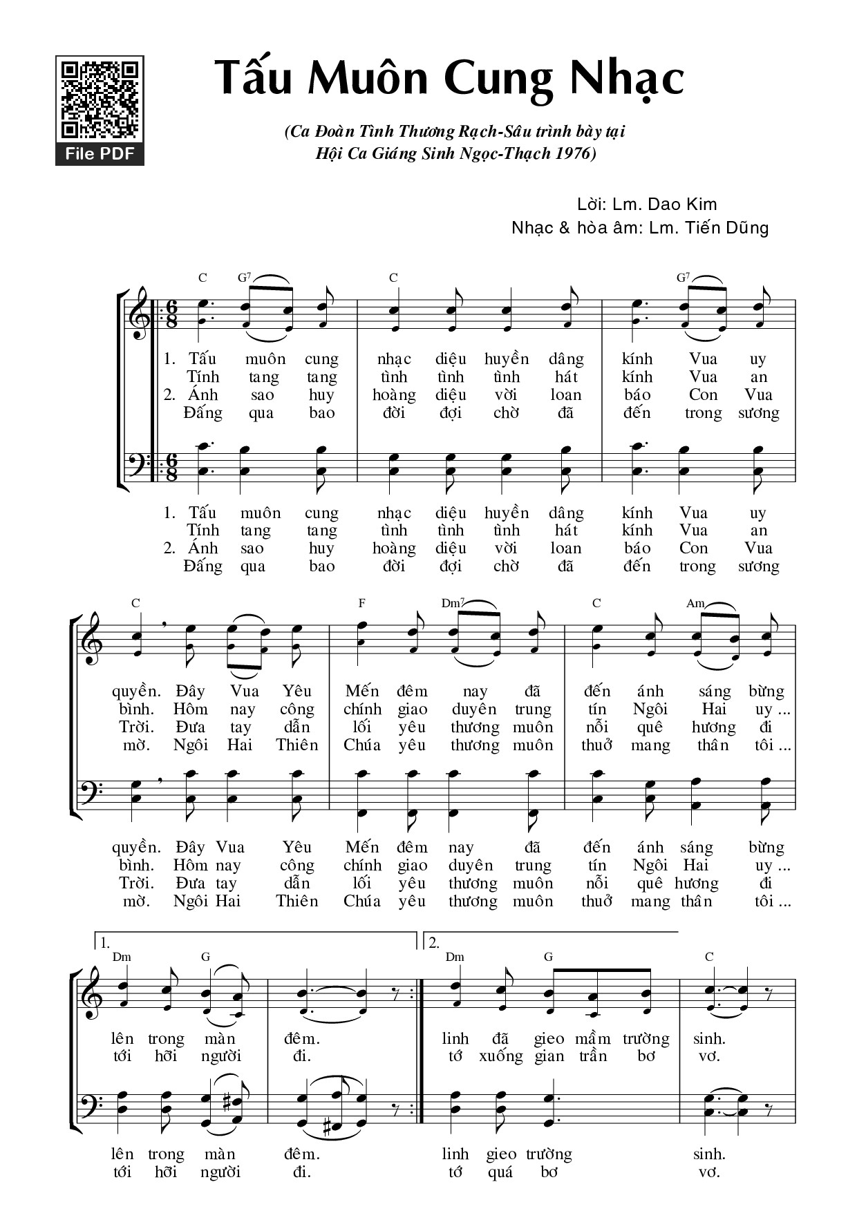 Sheet PDF of Tấu Muôn Cung Nhạc