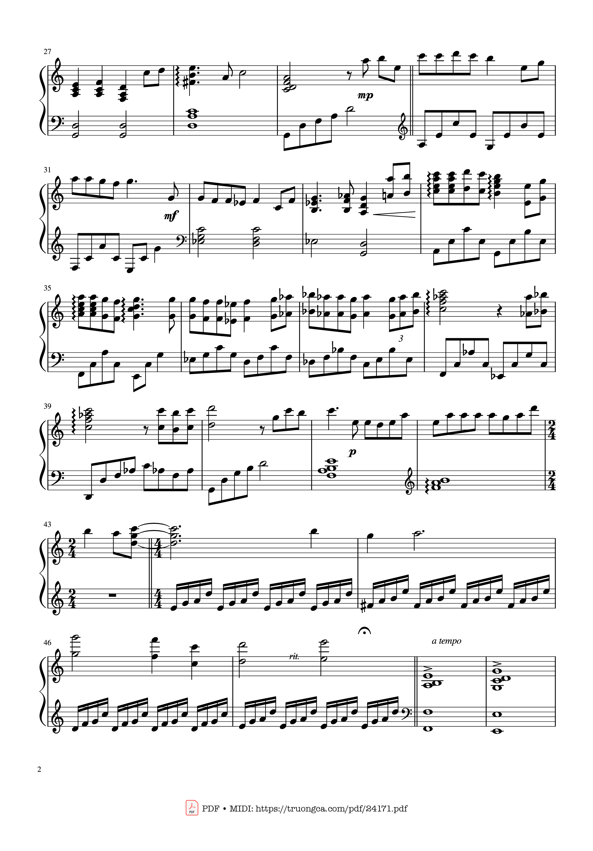 Page 2 of Sheet music PDF 久石譲 あの夏へ One Summer