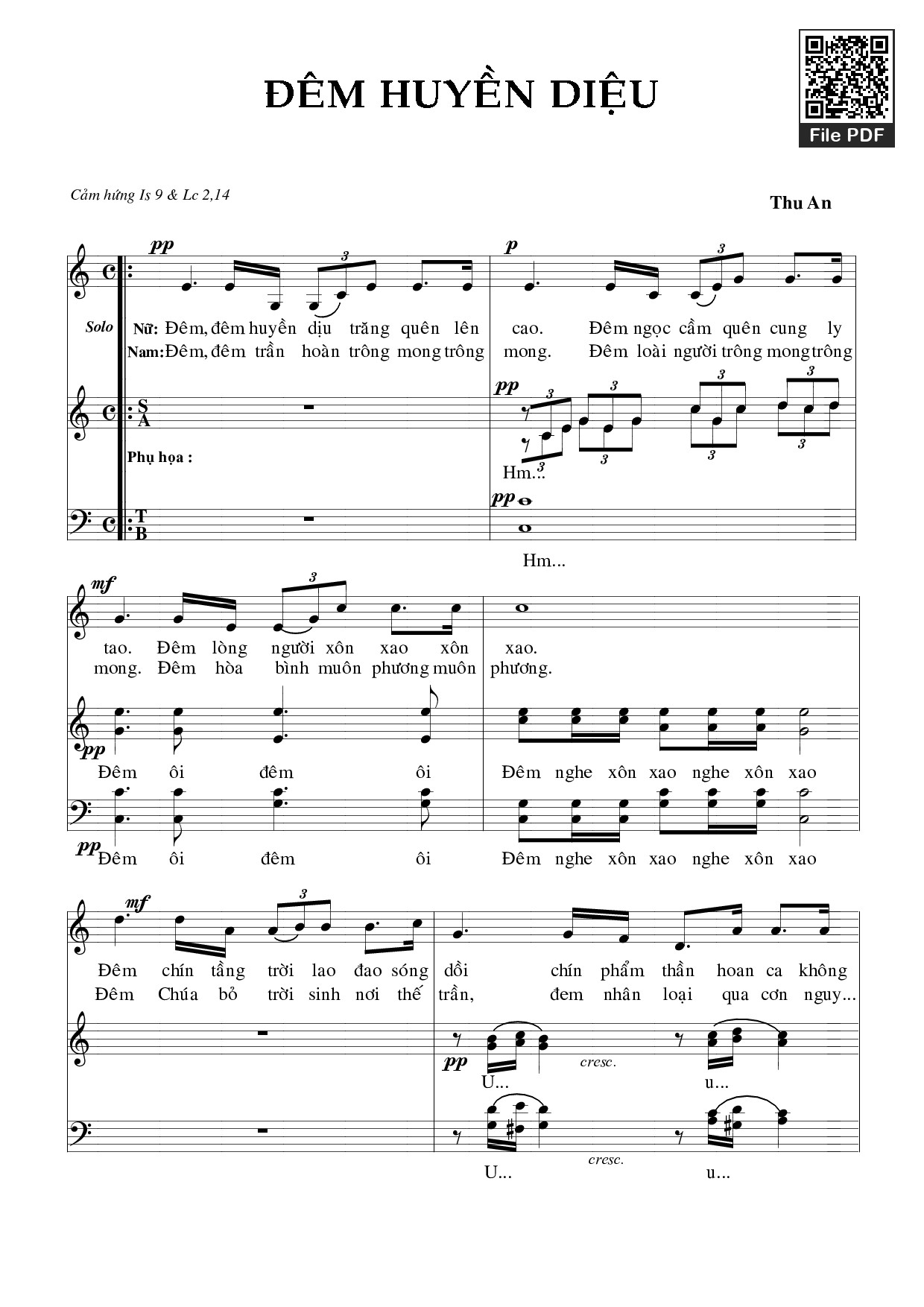 Sheet PDF of Đêm Huyền Diệu