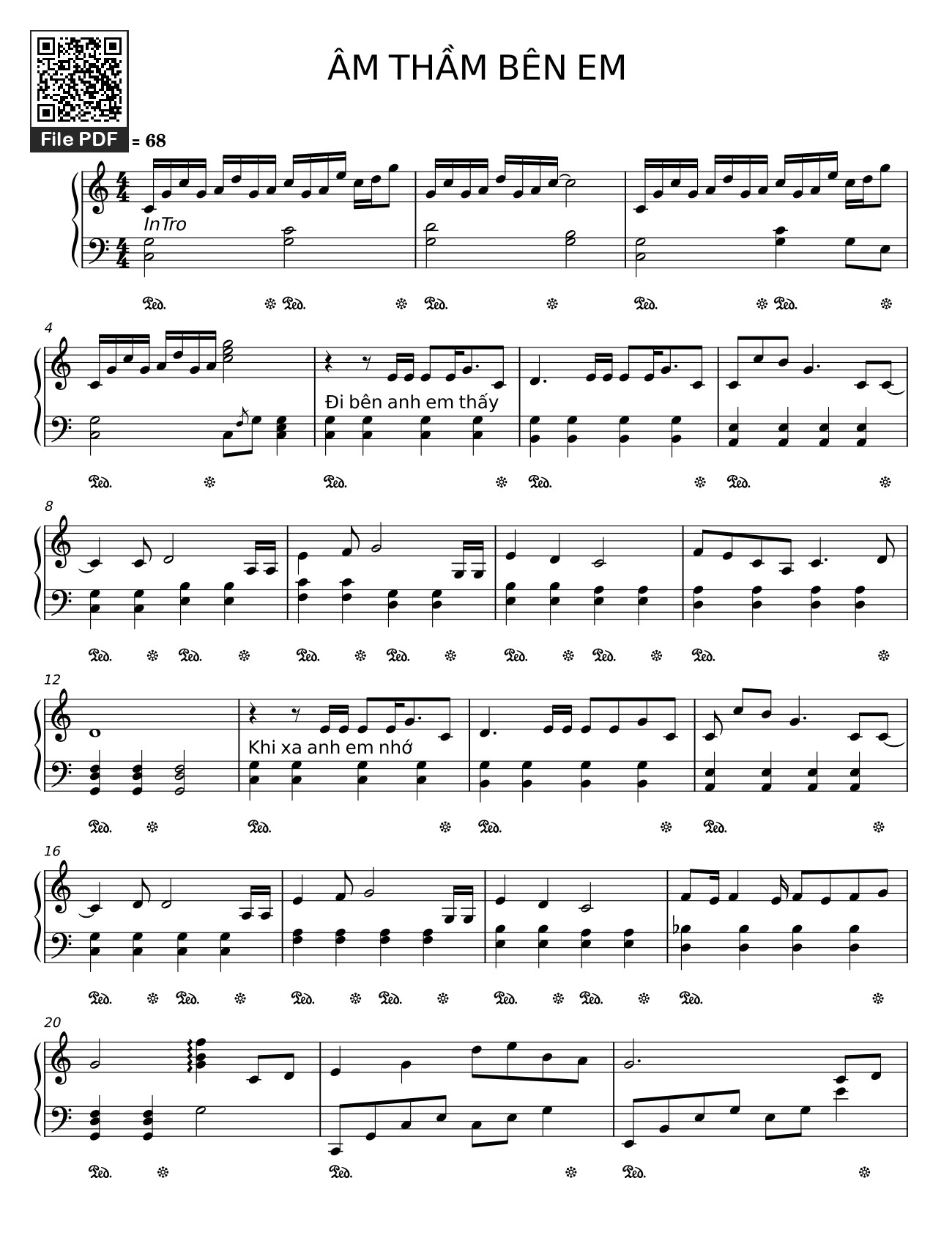 Sheet PDF of ÂM THẦM BÊN EM Sheet Piano