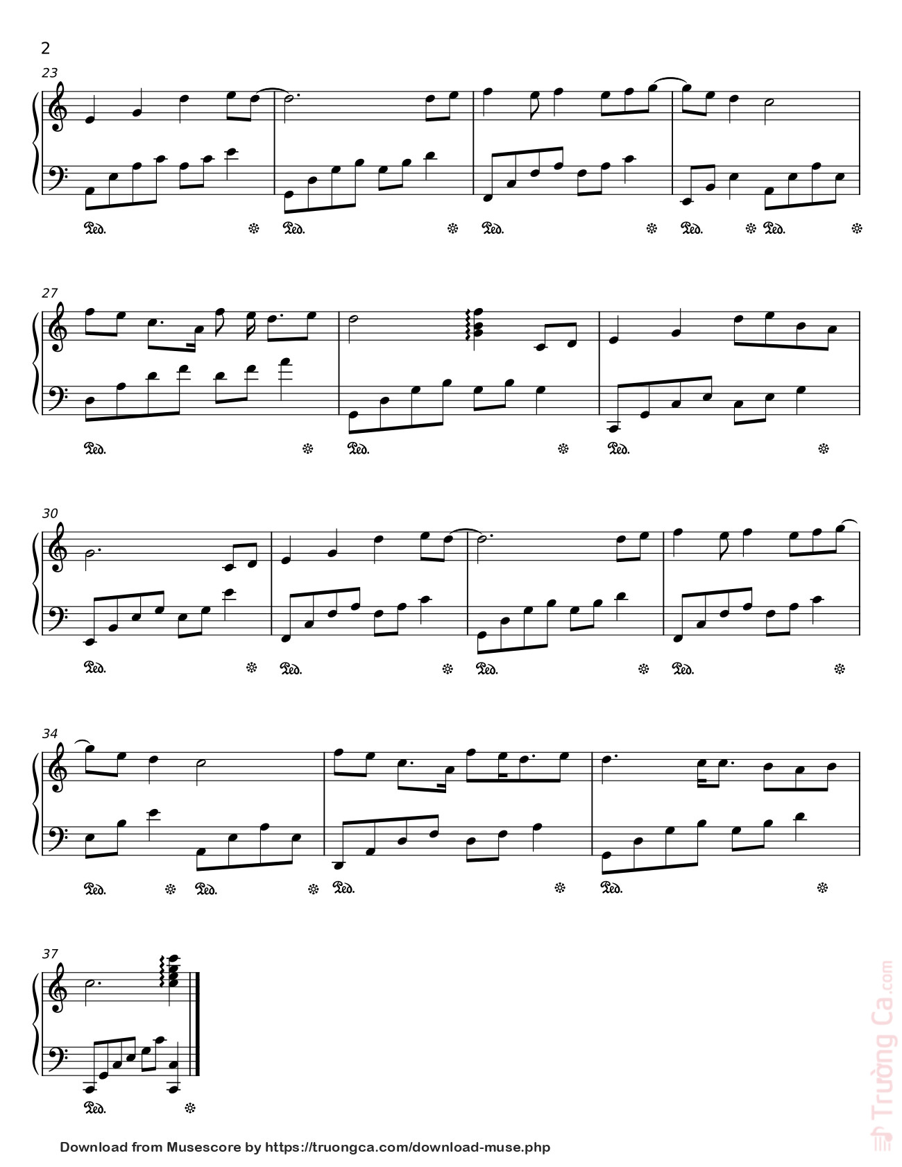 Page 2 of Sheet music PDF ÂM THẦM BÊN EM Sheet Piano - Makszzh