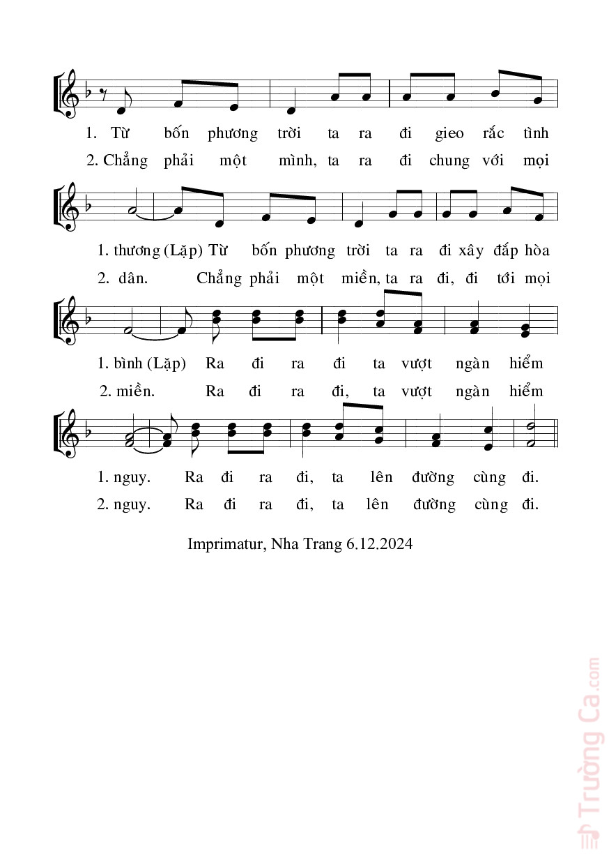 Page 2 of Sheet music PDF Cùng Nhau Trao Yêu Thương - Mi Trầm
