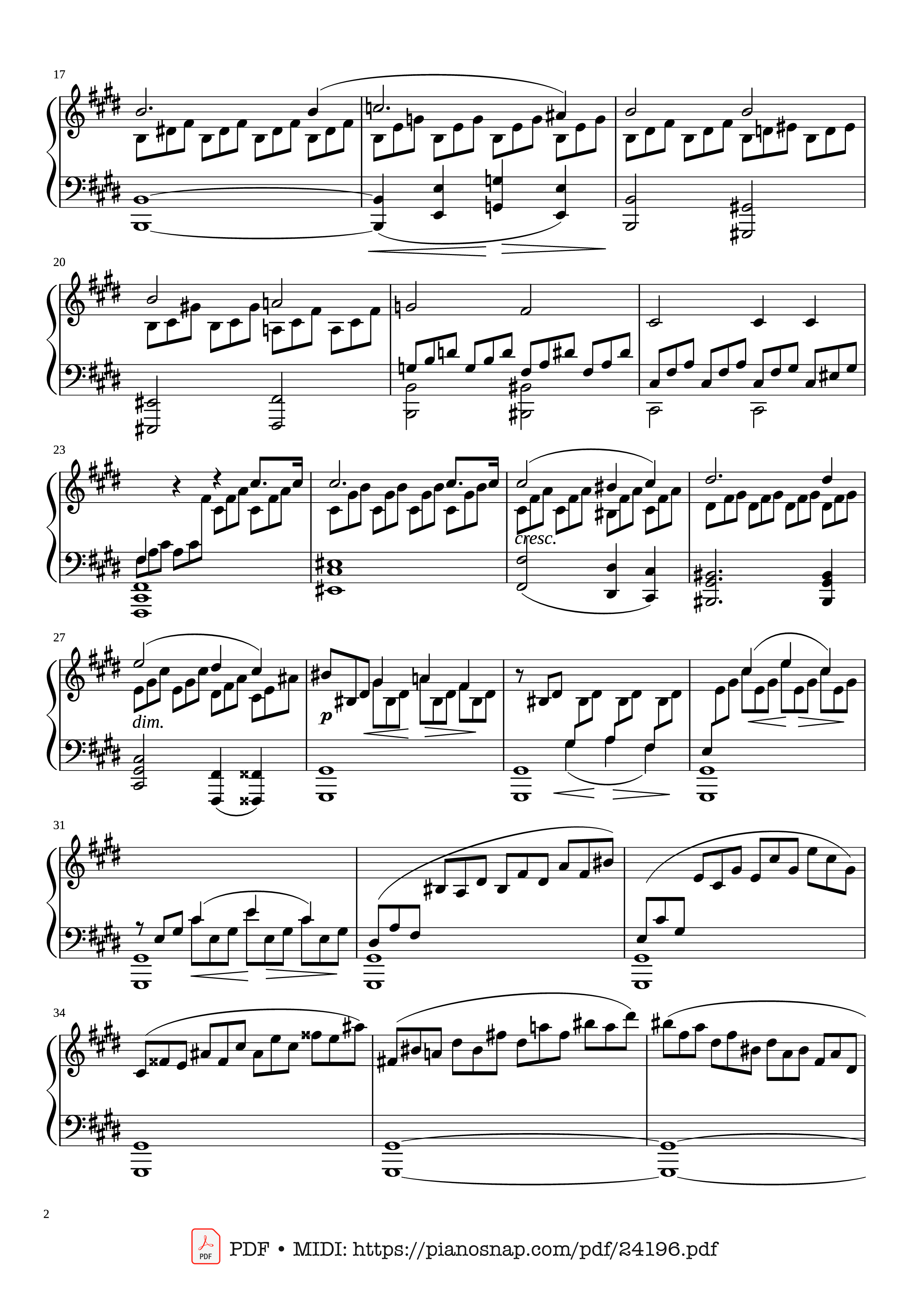 Page 2 of Sheet music PDF Piano Sonate No. 14, Moonlight 1st Movement - Ludwig van Beethoven