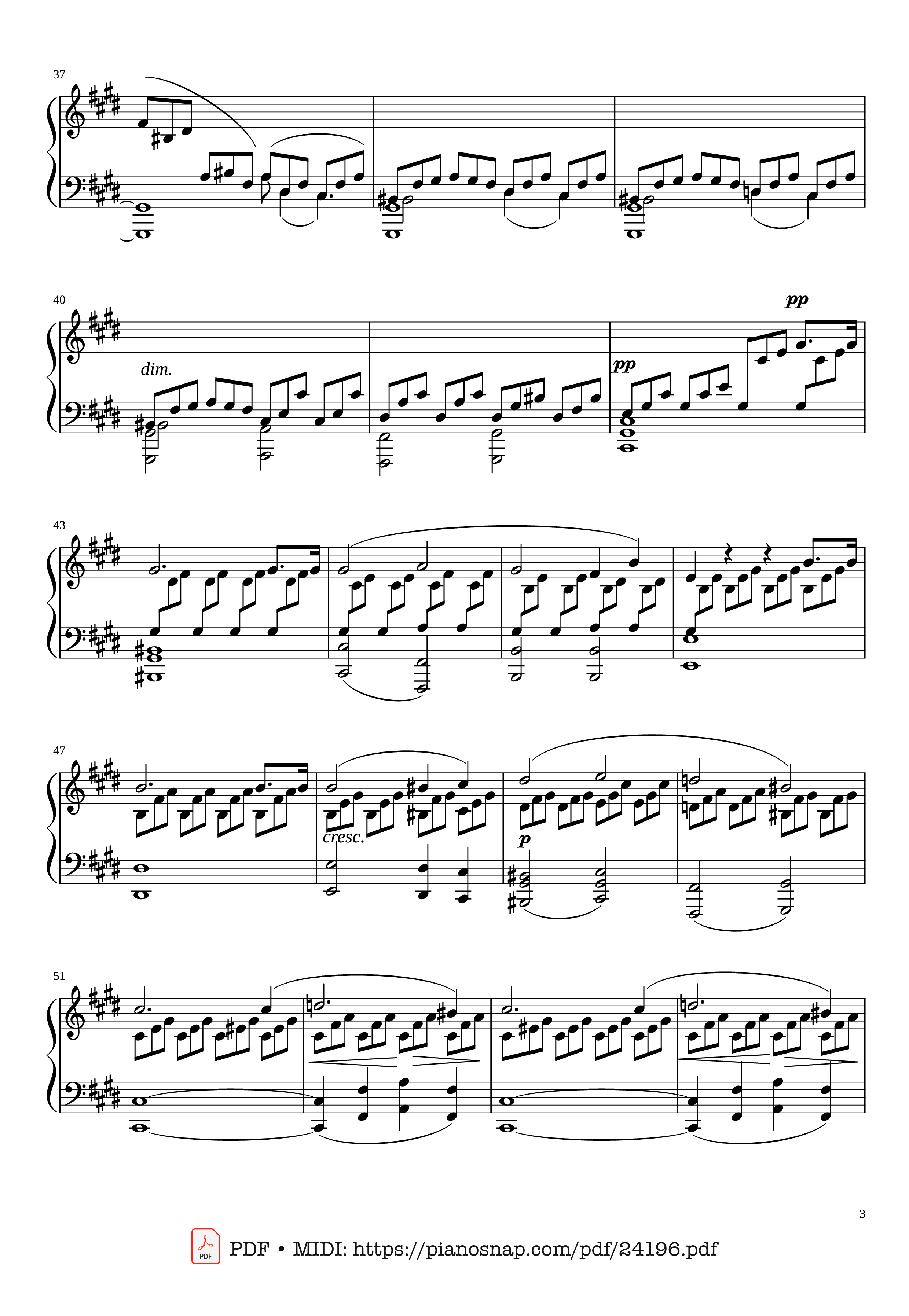 Page 3 of Sheet music PDF Piano Sonate No. 14, Moonlight 1st Movement - Ludwig van Beethoven