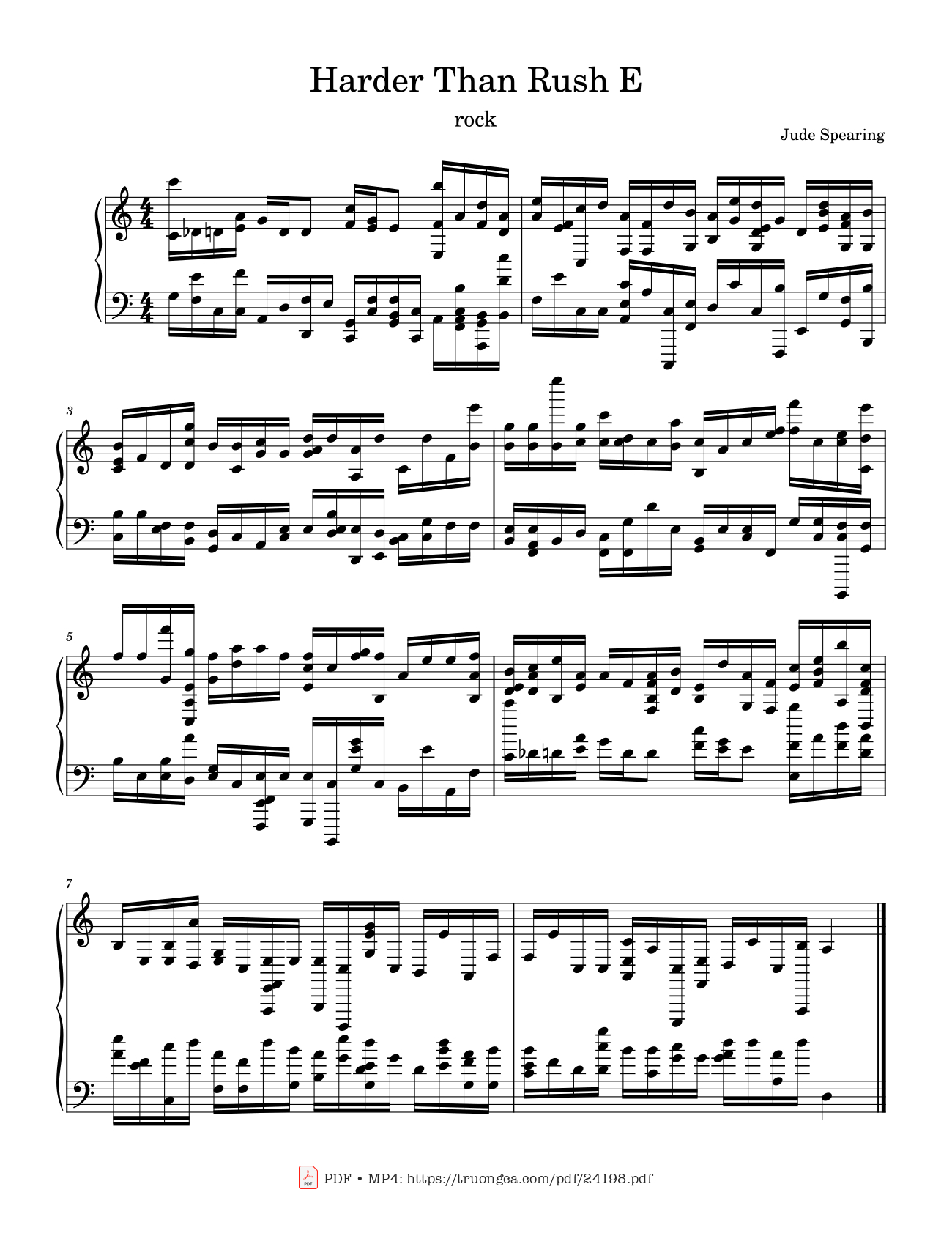 Page 1 of Sheet music PDF Harder Than Rush E Sheet Piano - The-Cello-Dude