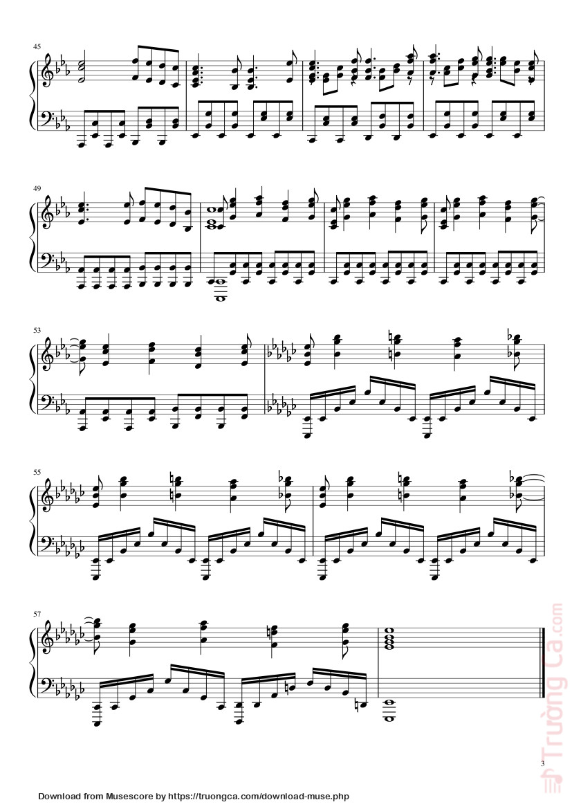 Page 3 of Sheet music PDF Shinzou wo Sasageyou! Sheet Piano - Krunchy