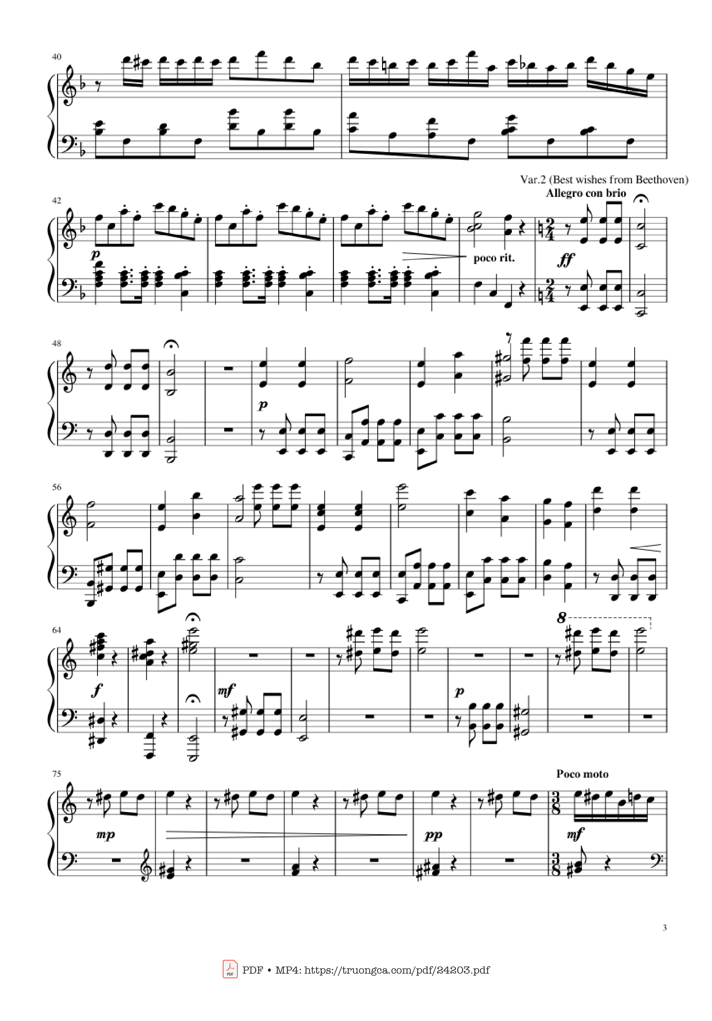 Page 3 of Sheet music PDF Piano Happy Birthday Variations Sheet Piano - Piano Ninja