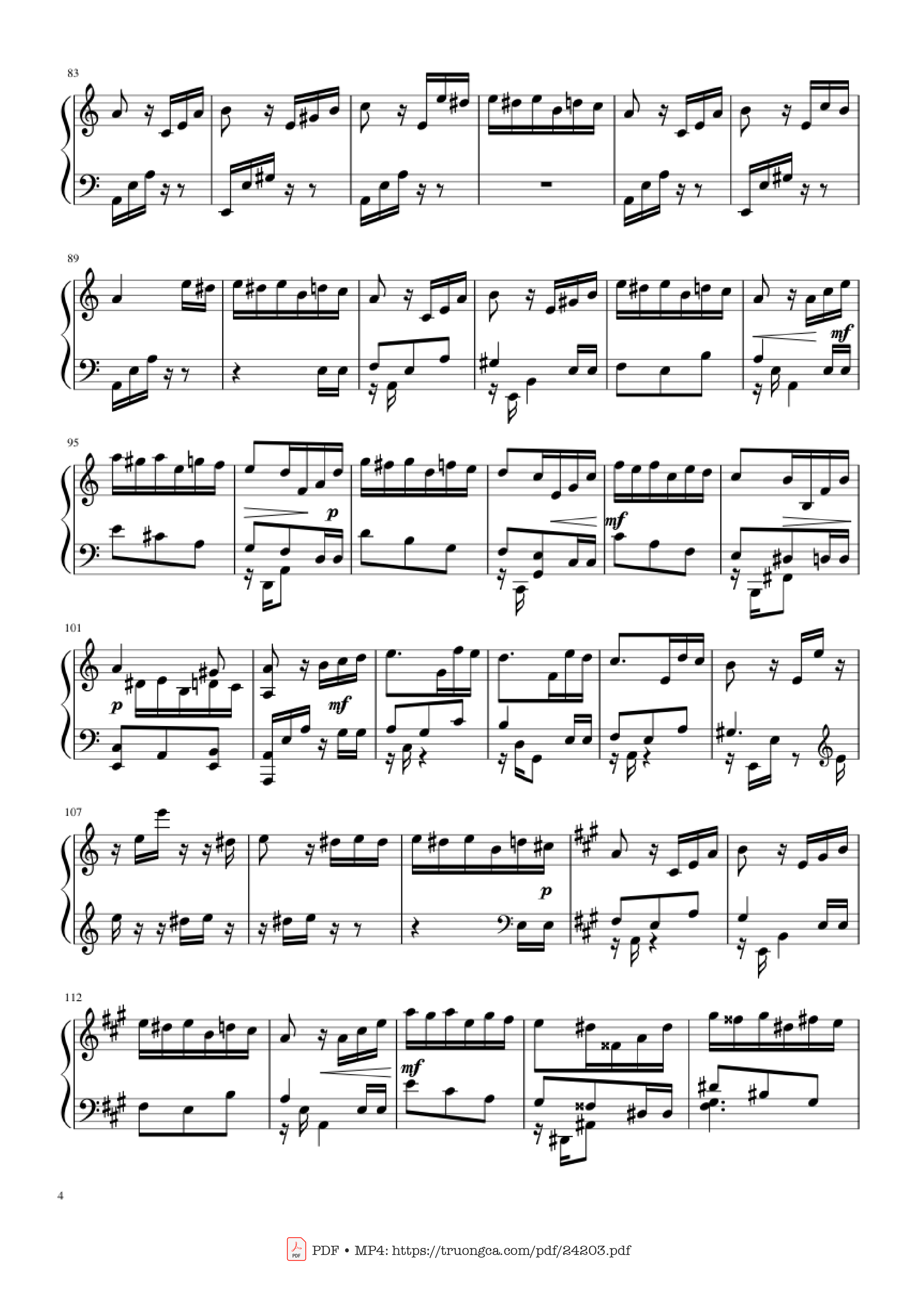 Page 4 of Sheet music PDF Piano Happy Birthday Variations Sheet Piano - Piano Ninja