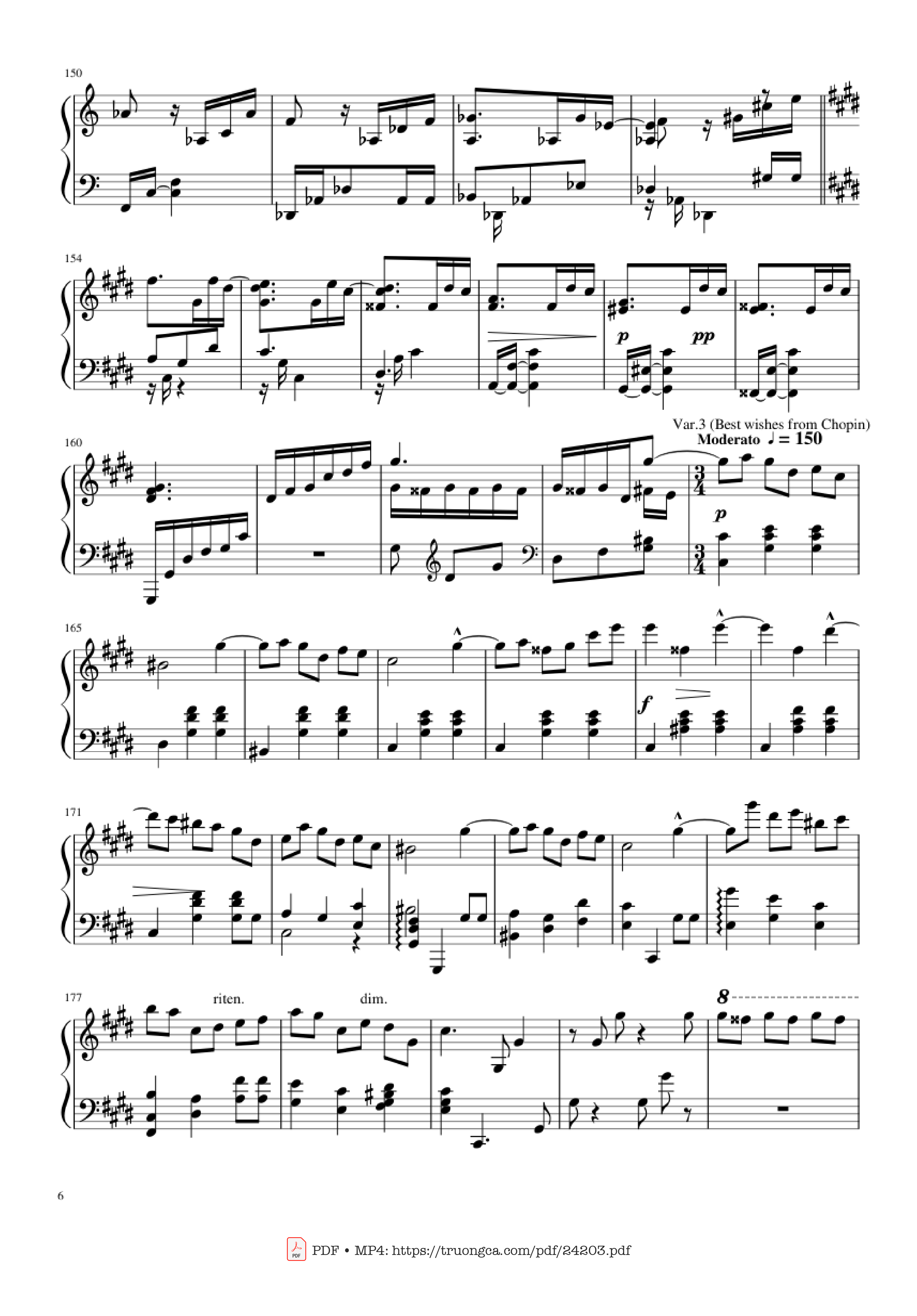 Page 6 of Sheet music PDF Piano Happy Birthday Variations Sheet Piano - Piano Ninja