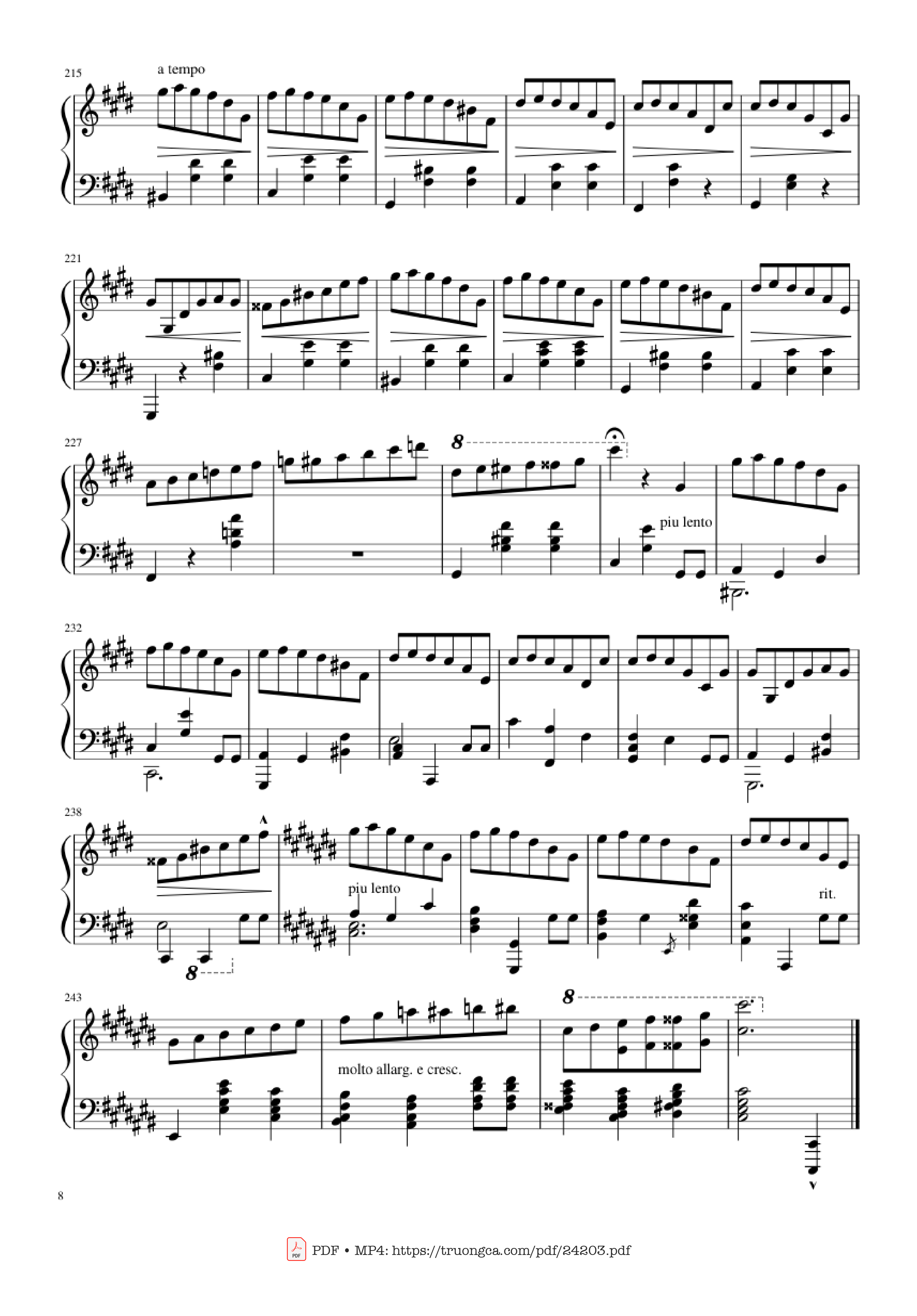 Page 8 of Sheet music PDF Piano Happy Birthday Variations Sheet Piano - Piano Ninja
