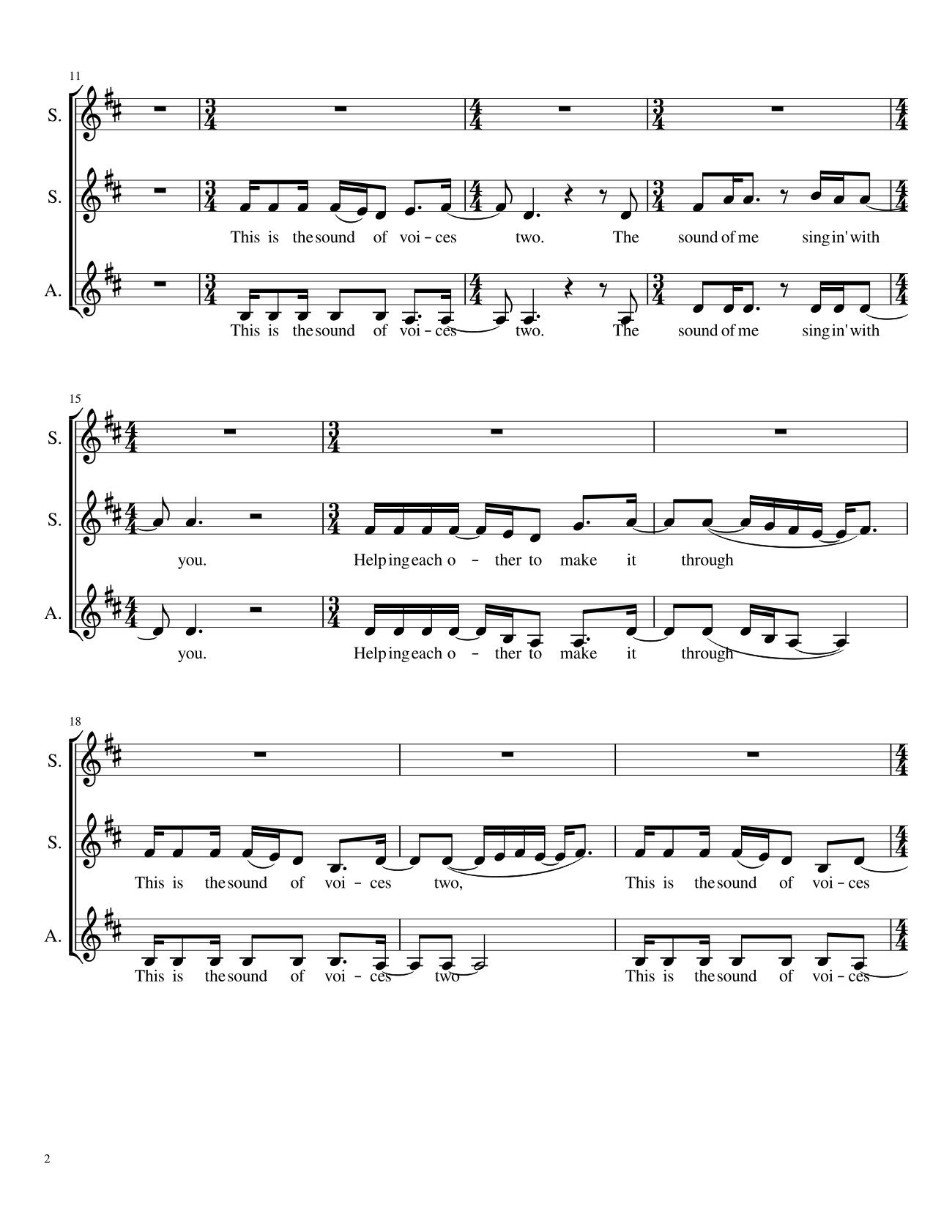 Page 2 of Sheet music PDF One Voice - Brittany Savaglio
