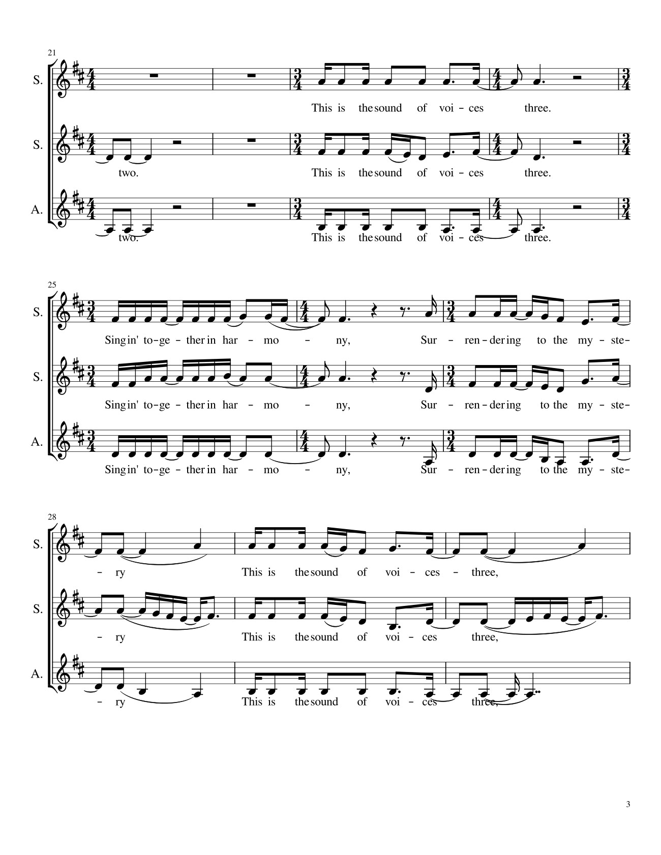Page 3 of Sheet music PDF One Voice - Brittany Savaglio