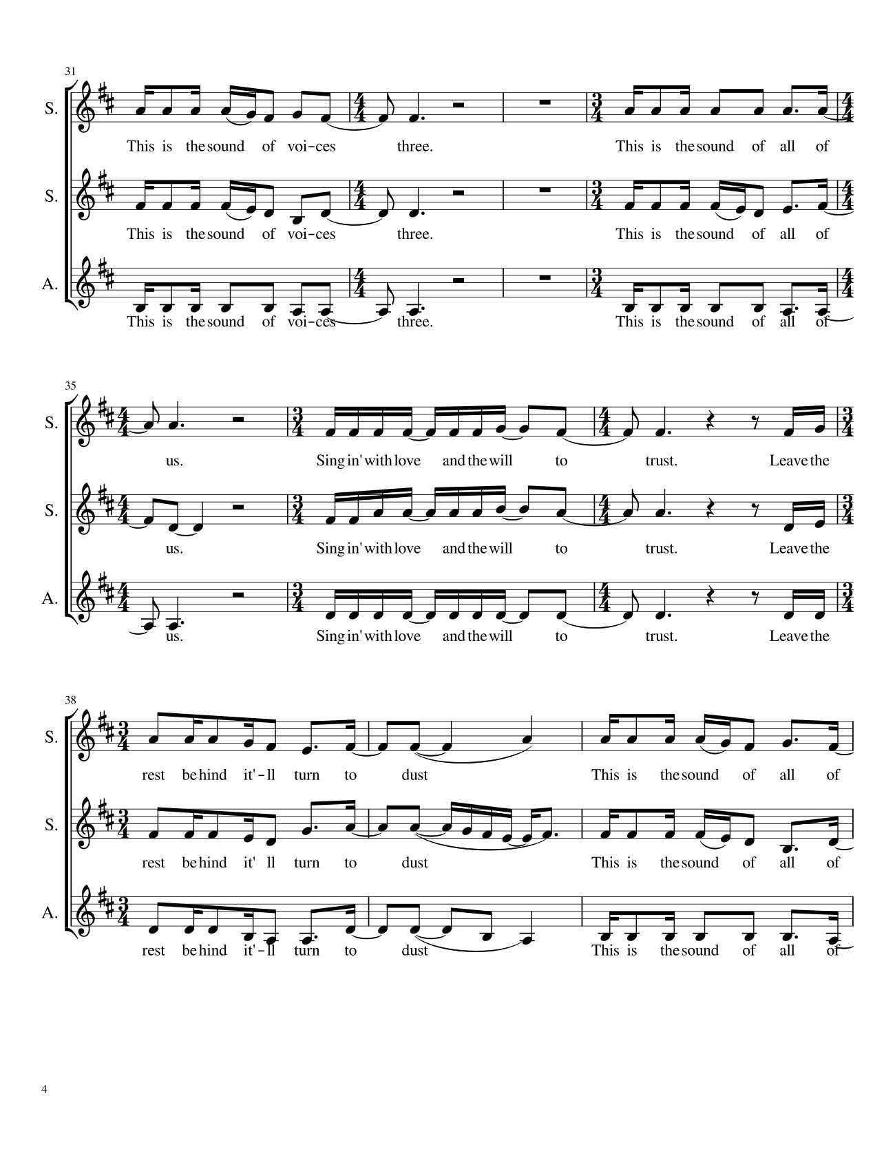 Page 4 of Sheet music PDF One Voice - Brittany Savaglio