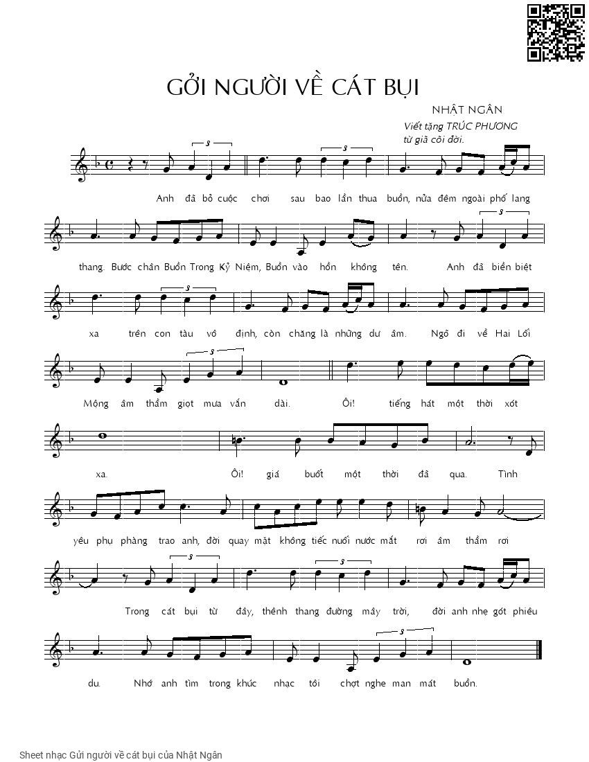 Sheet PDF of Gửi người về cát bụi