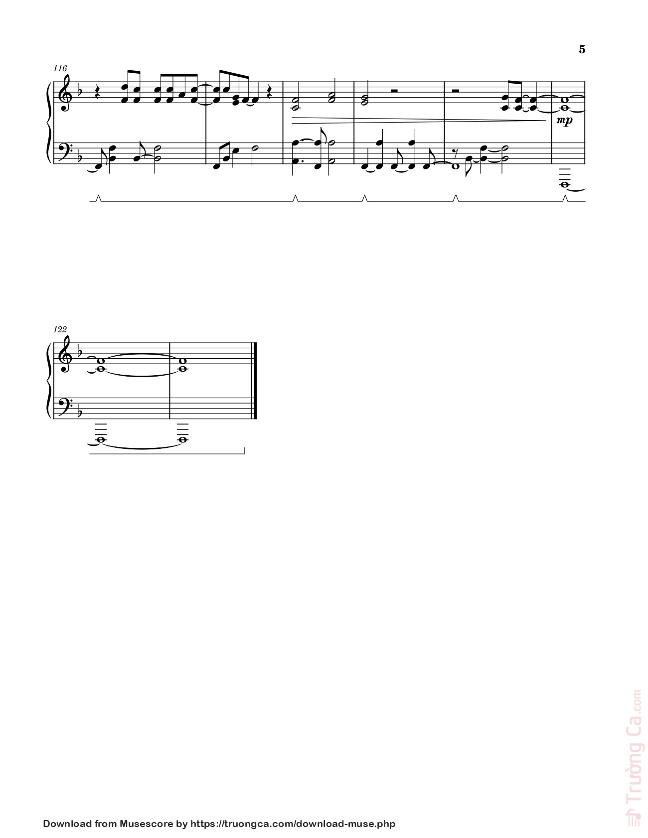 Page 5 of Sheet music PDF Never – Tasha Layton (Solo Piano Arrangement) - Written by Tasha Layton