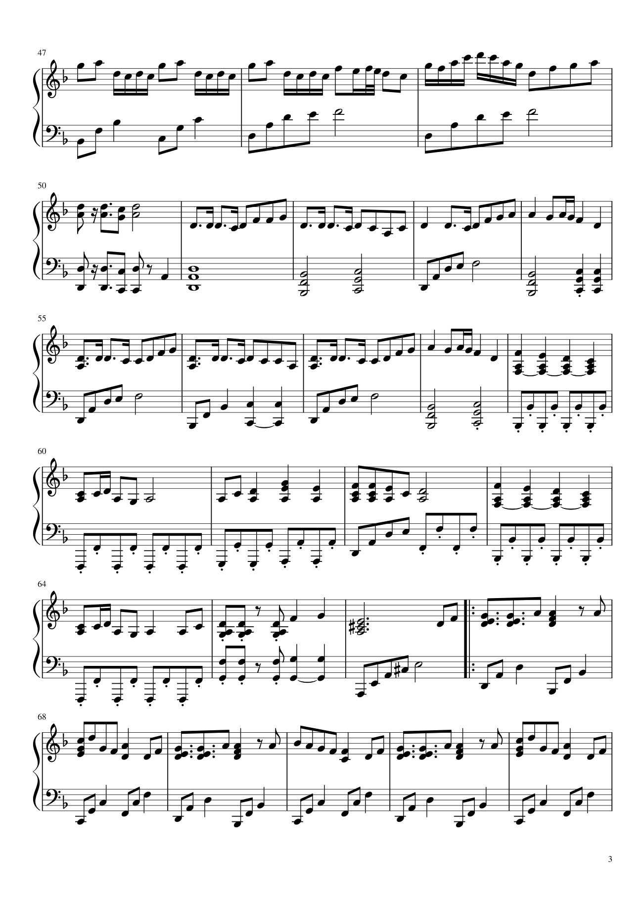 Page 3 of Sheet music PDF Senbon Zakura Sheet Piano - Bigmath1