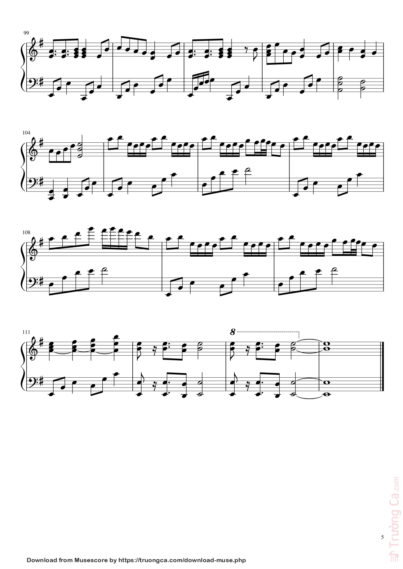 Page 5 of Sheet music PDF Senbon Zakura Sheet Piano - Bigmath1