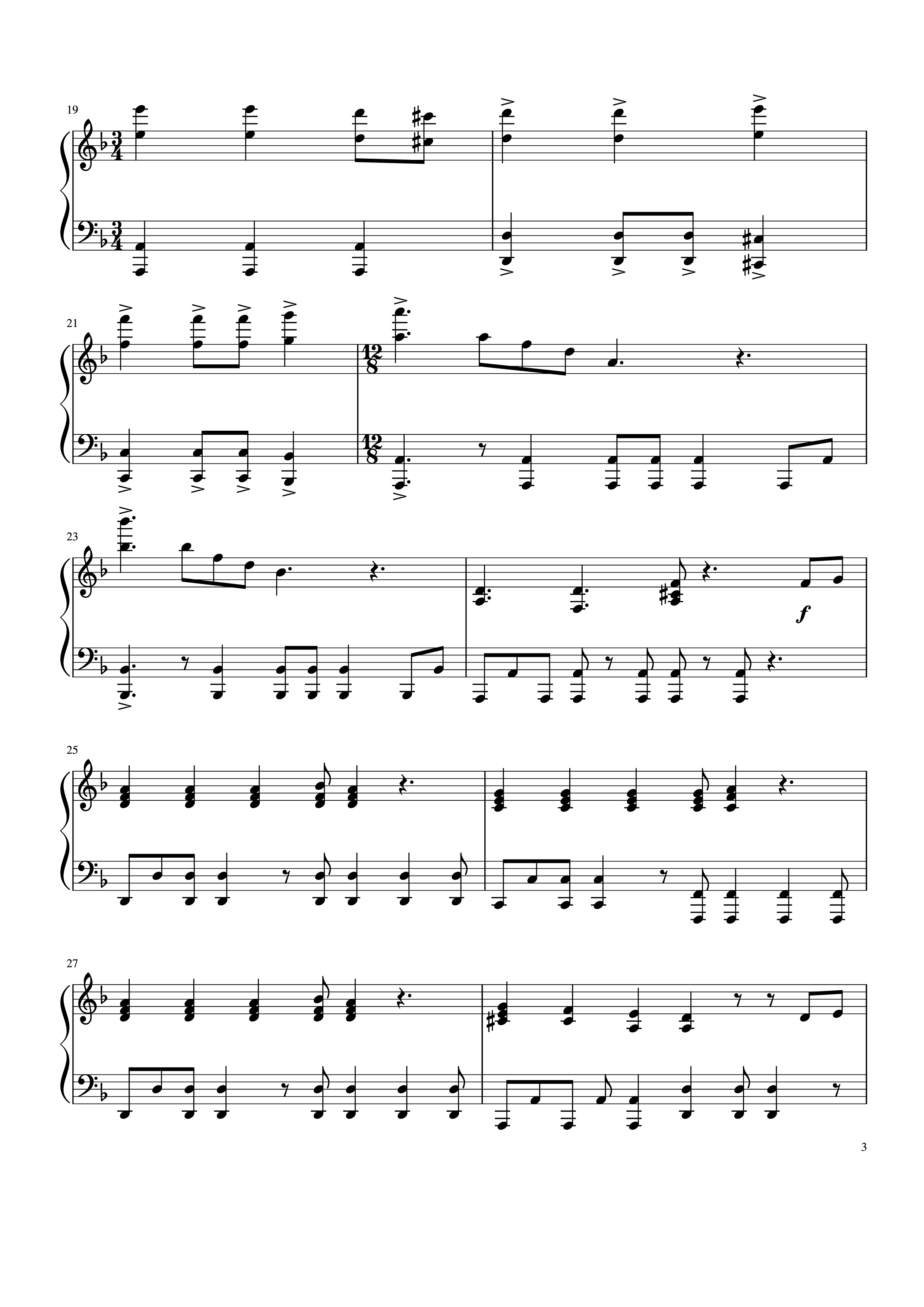 Page 3 of Sheet music PDF Pirates of the Caribbean Sheet Piano - BarbossaThePianist
