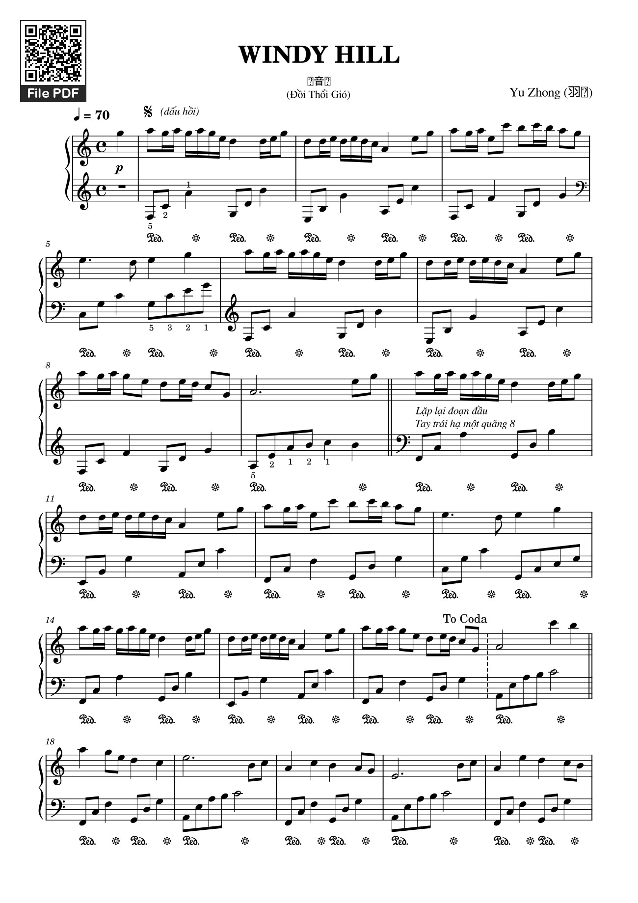 Sheet PDF of WINDY HILL Sheet Piano