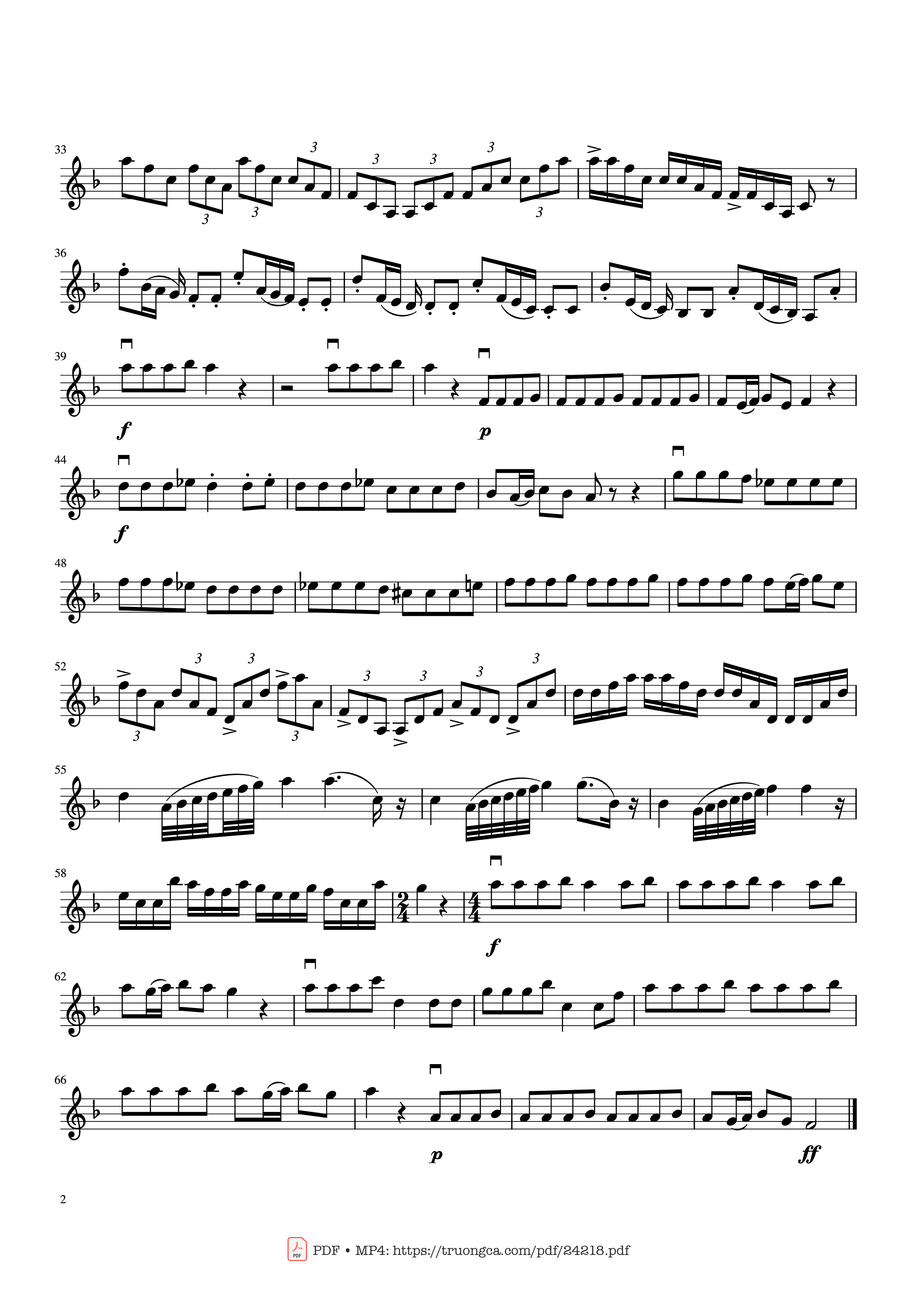 Page 2 of Sheet music PDF Autumn, four seasons. A.Vivaldi Sheet Violin - Martinotin
