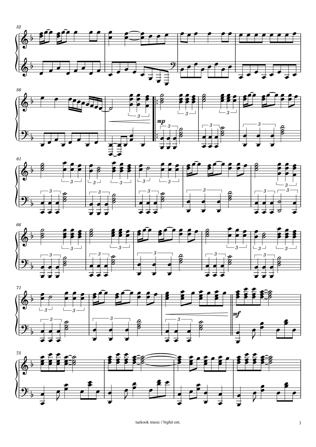 Page 3 of Sheet music PDF Fake Love Sheet Piano - Taekook Music