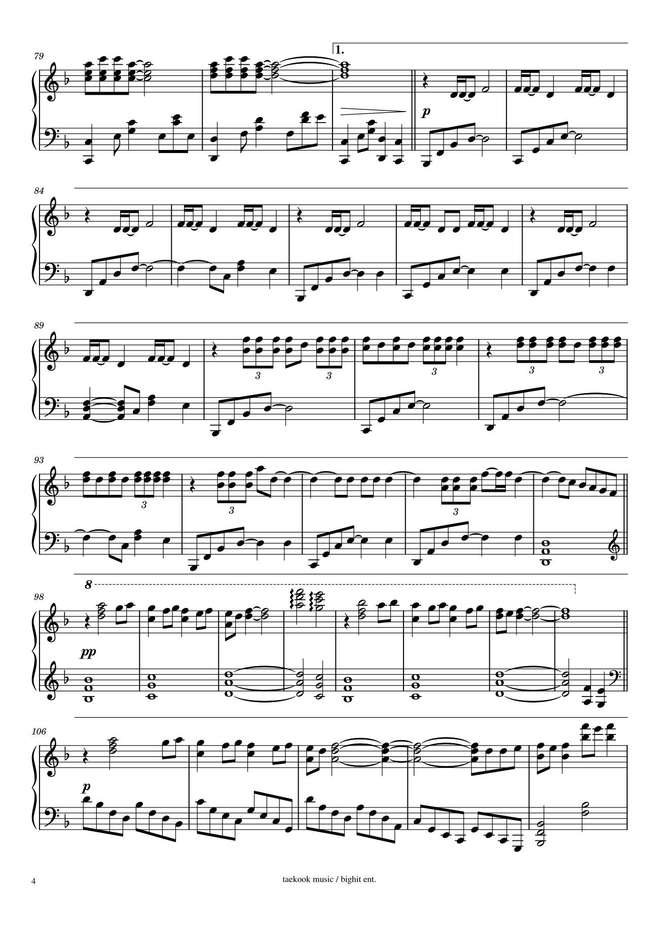 Page 4 of Sheet music PDF Fake Love Sheet Piano - Taekook Music