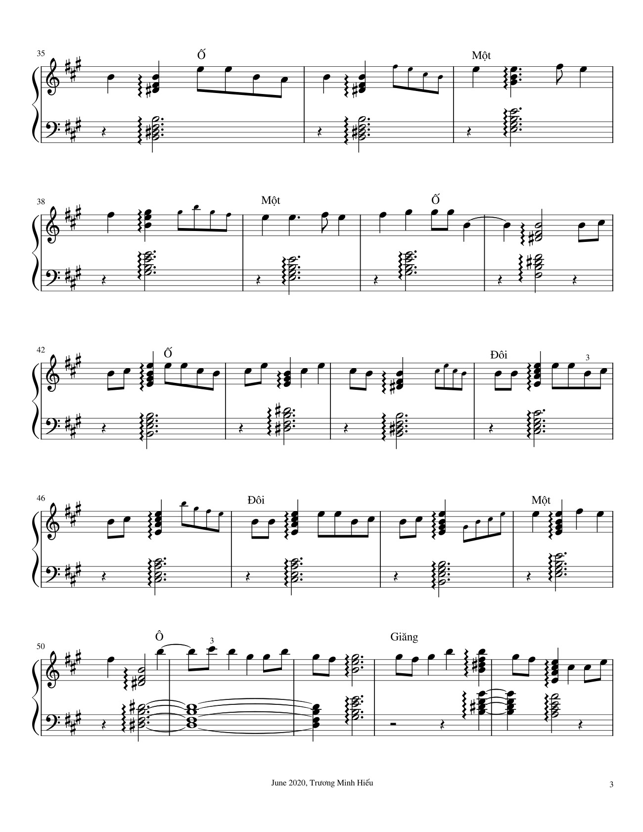 Page 3 of Sheet music PDF Trống cơm (Rice drum) Sheet Piano - @hiumintones