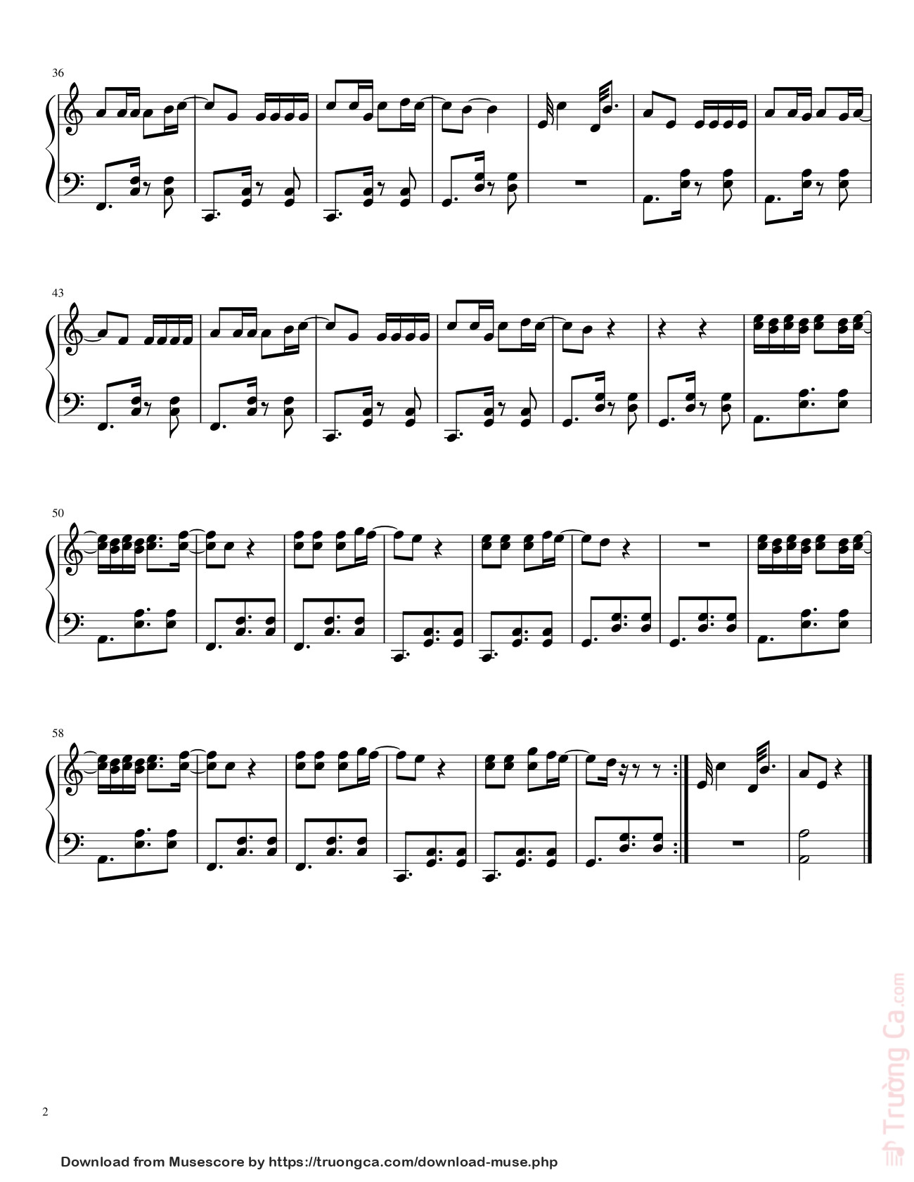 Page 2 of Sheet music PDF Despasito Piano Klasik - Vicky himpong