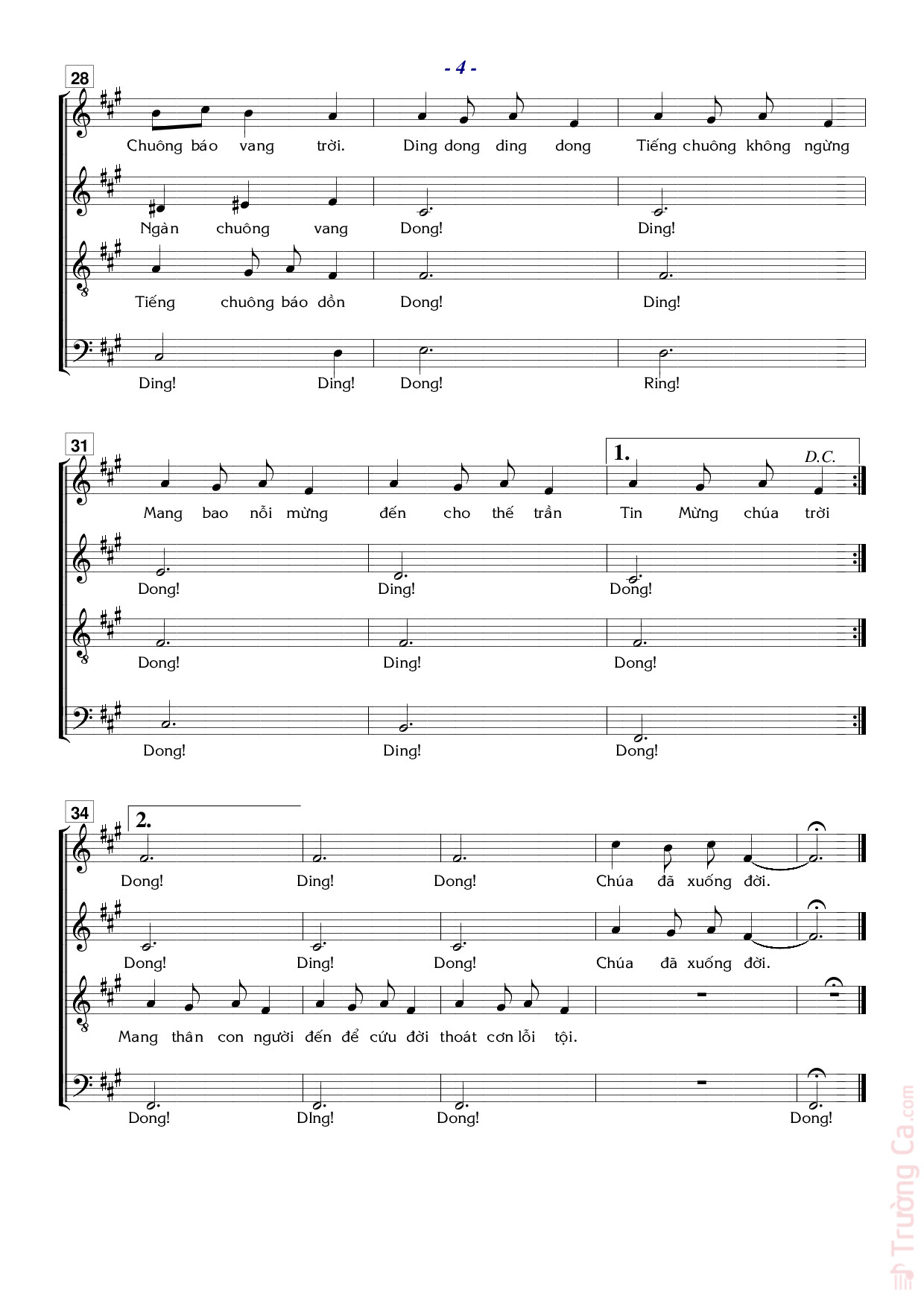 Page 4 of Sheet music PDF Tiếng Chuông Sinh Nhật - Nguyễn Bách