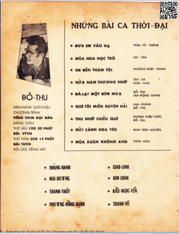 Page 4 of Sheet music PDF Gửi về anh - Đỗ Thu