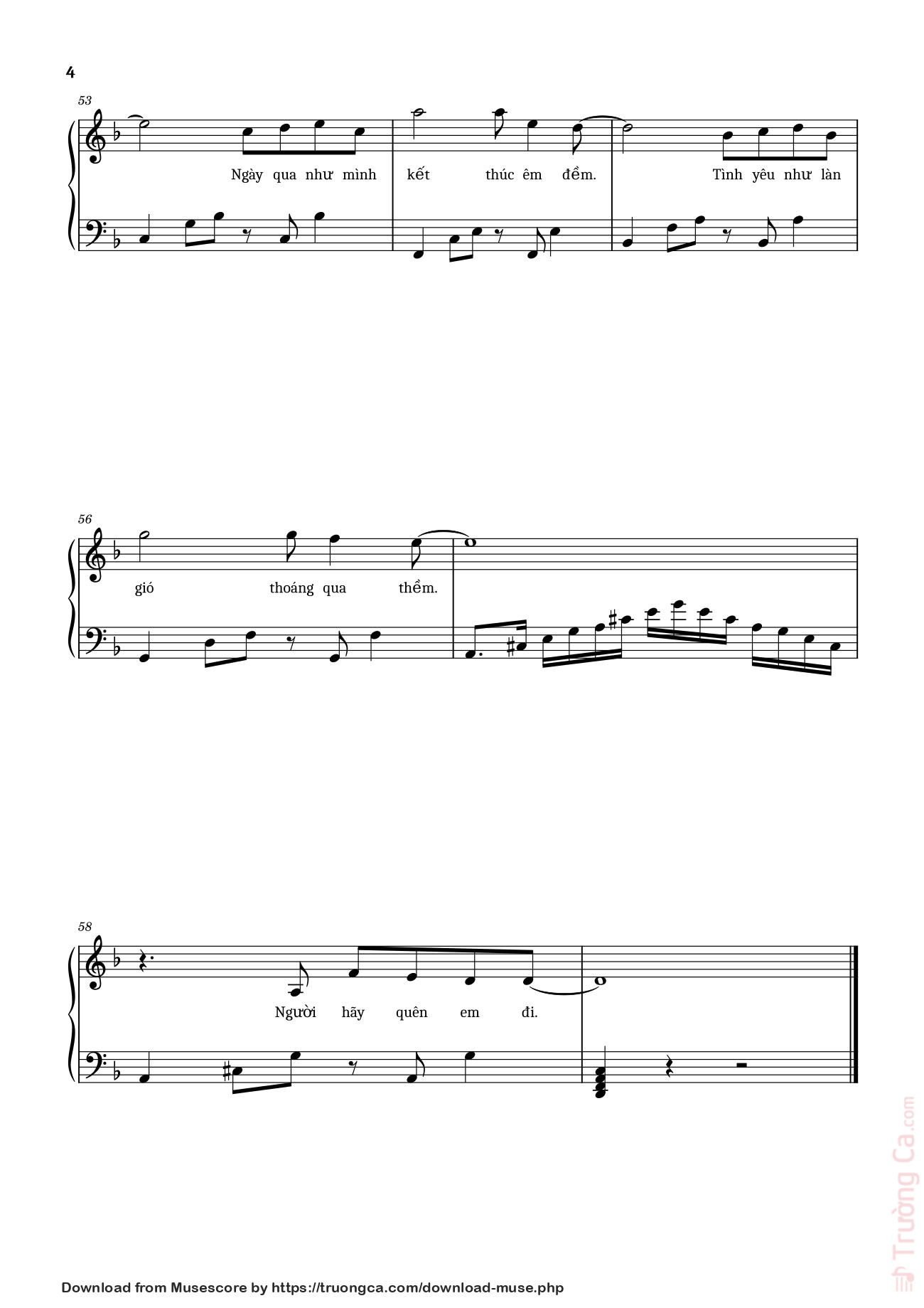 Page 4 of Sheet music PDF Người hãy quên em đi Sheet Piano - Khắc Hưng