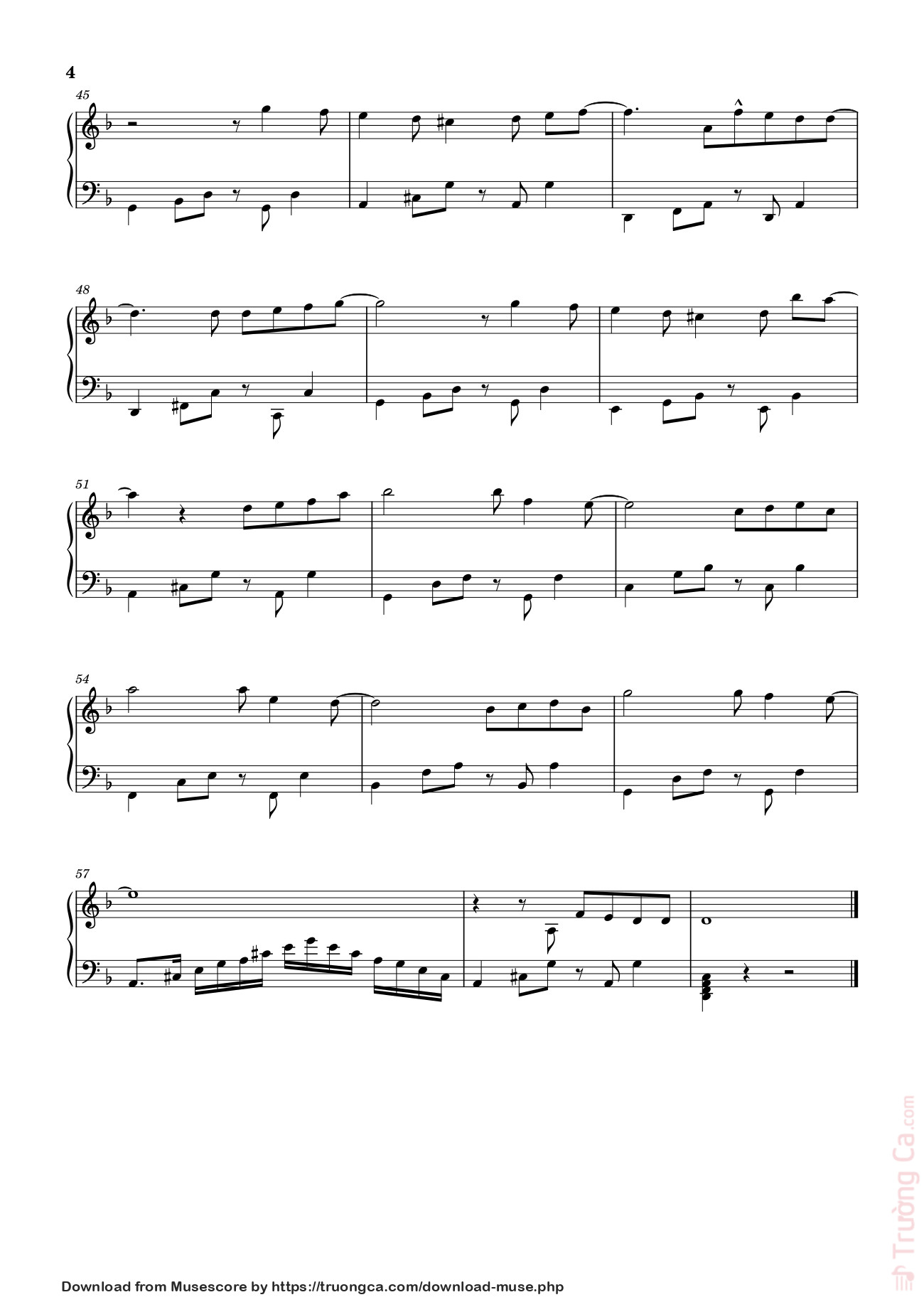 Page 4 of Sheet music PDF NGƯỜI HÃY QUÊN EM ĐI Sheet Piano Easy - KHẮC HƯNG