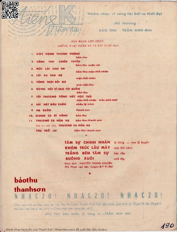 Page 4 of Sheet music PDF Hạ buồn - Thanh Sơn