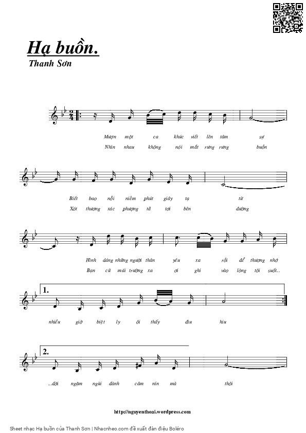 Page 5 of Sheet music PDF Hạ buồn - Thanh Sơn
