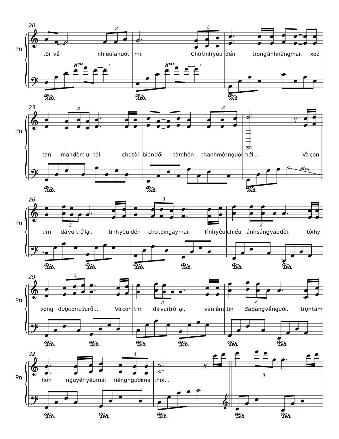 Page 2 of Sheet music PDF VÀ CON TIM ĐÃ VUI TRỞ LẠI Sheet Piano - Đức Huy